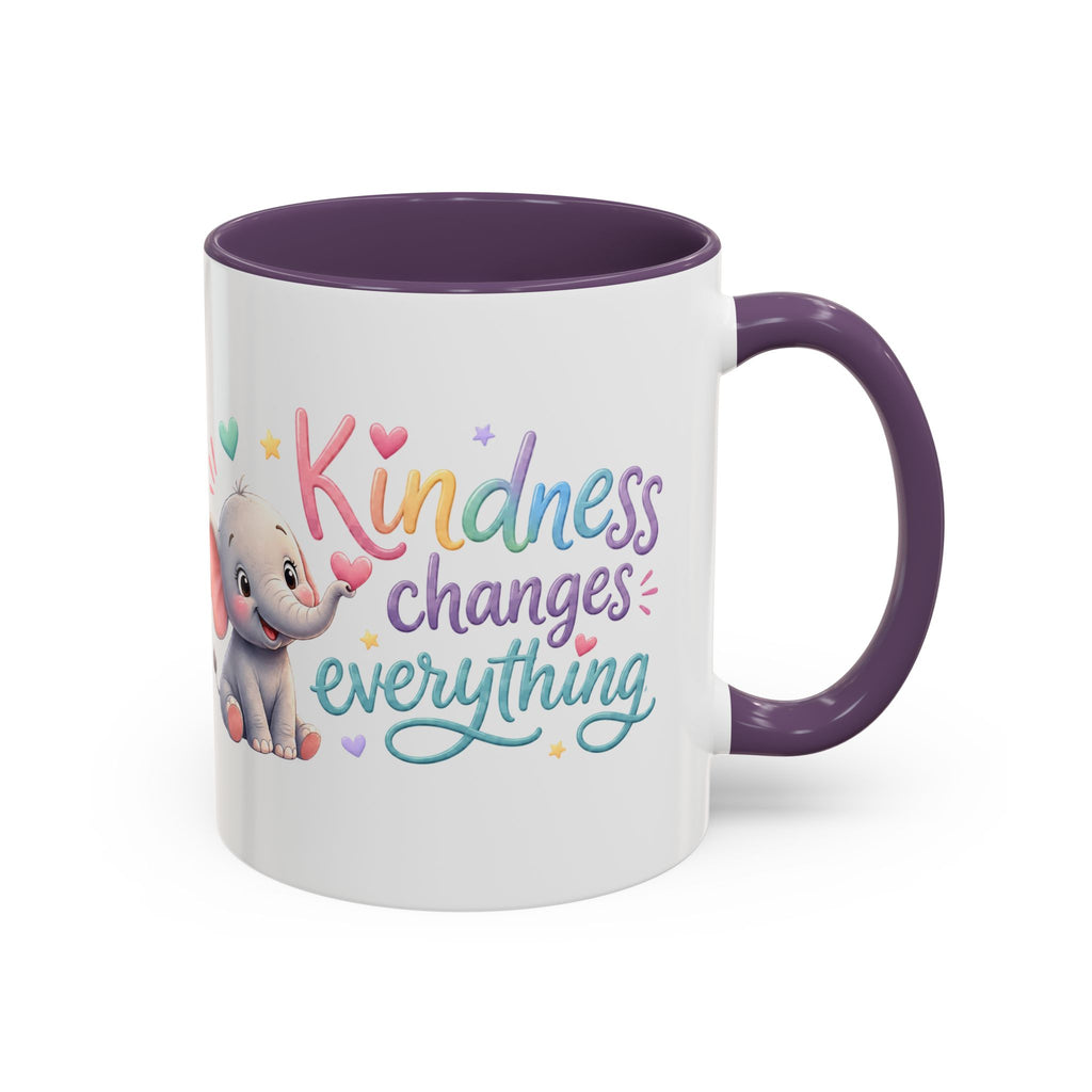 Kindness Changes Everything Elephant Mug | Inspirational Coffee Mug | Cute Elephant Accent Cup