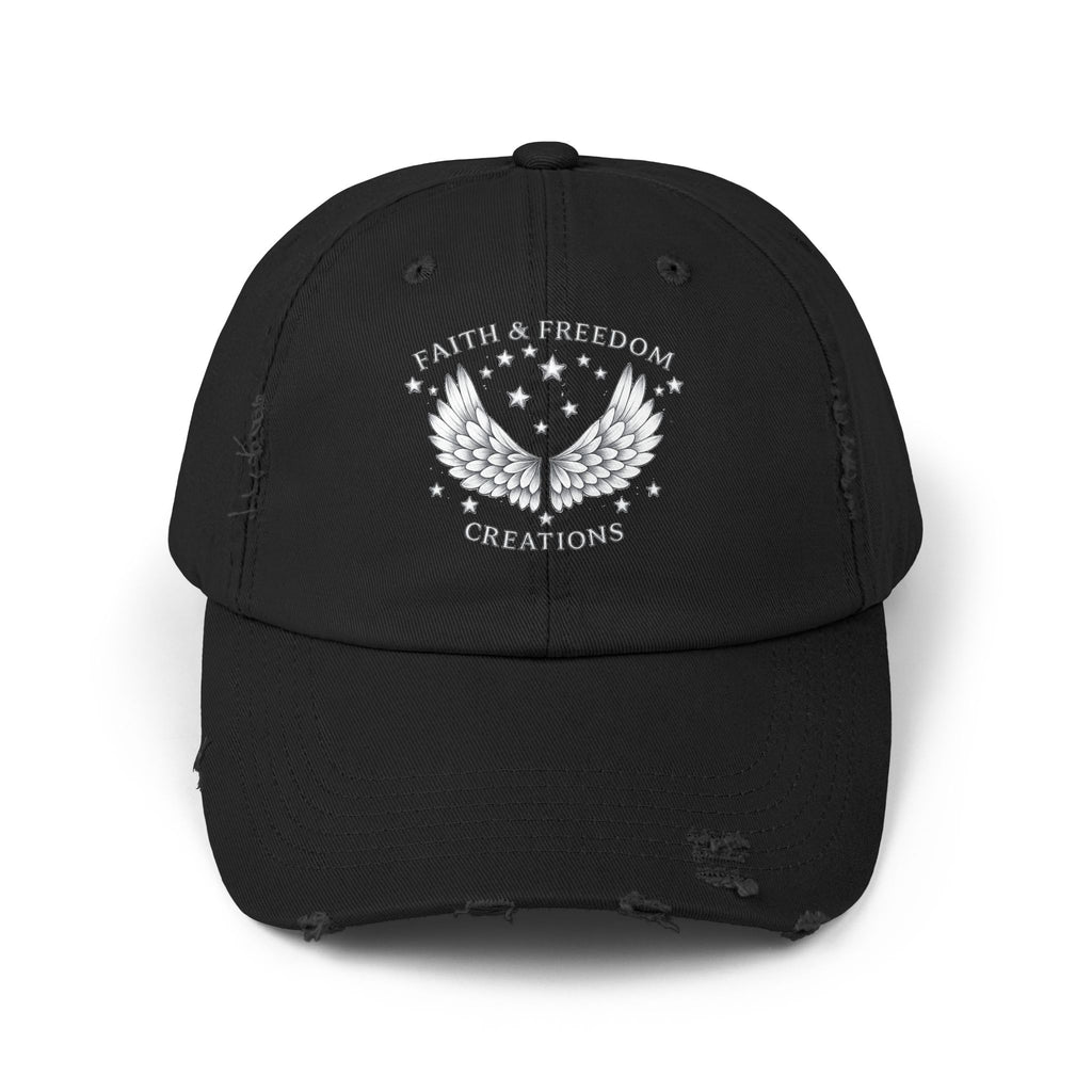 Faith & Freedom – Distressed Cap | Silver Wings Vintage Hat