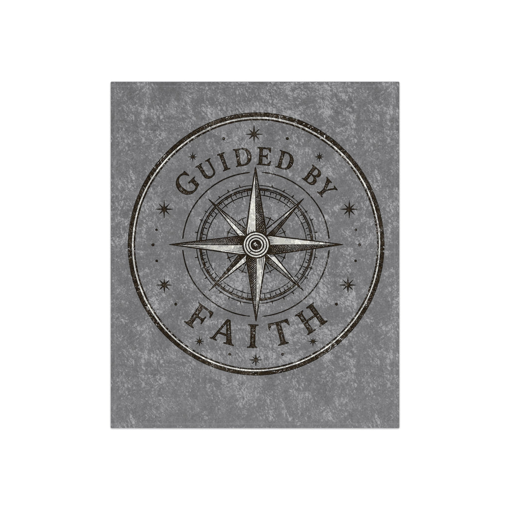Guided by Faith Crushed Velvet Blanket | Christian Plush Throw | Luxurious Inspirational Faith Blanket