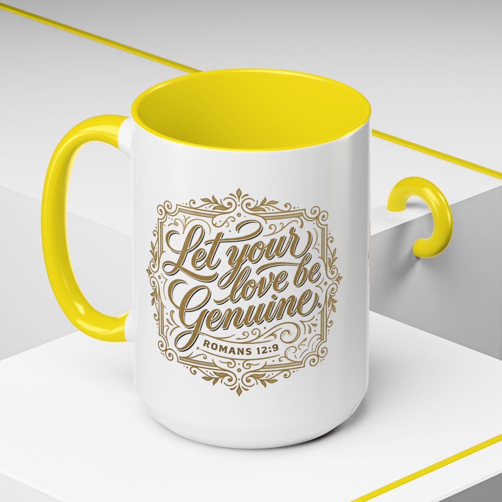 Let Your Love Be Genuine Coffee Mug | Romans 12:9 Christian Mug | Inspirational Faith Gift