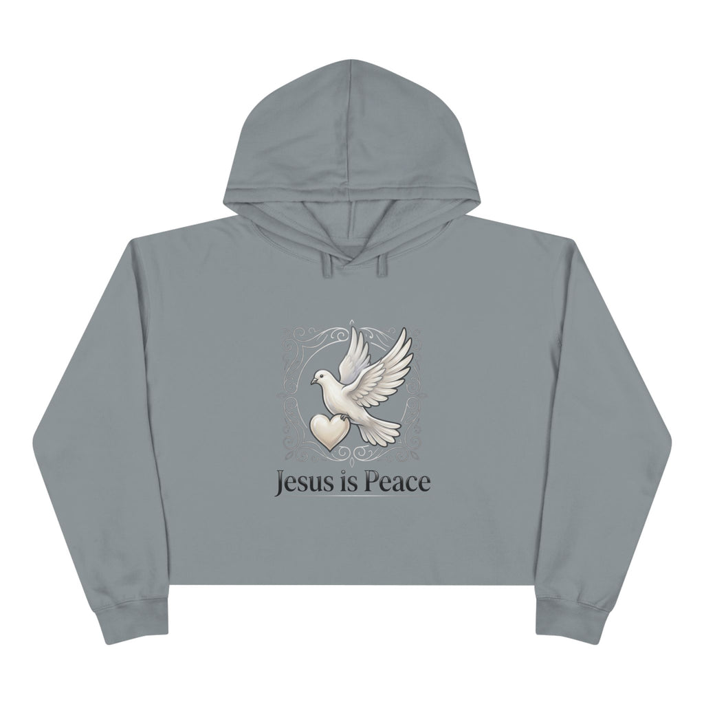Jesus Is Peace Cropped Hoodie — Dove Faith Graphic