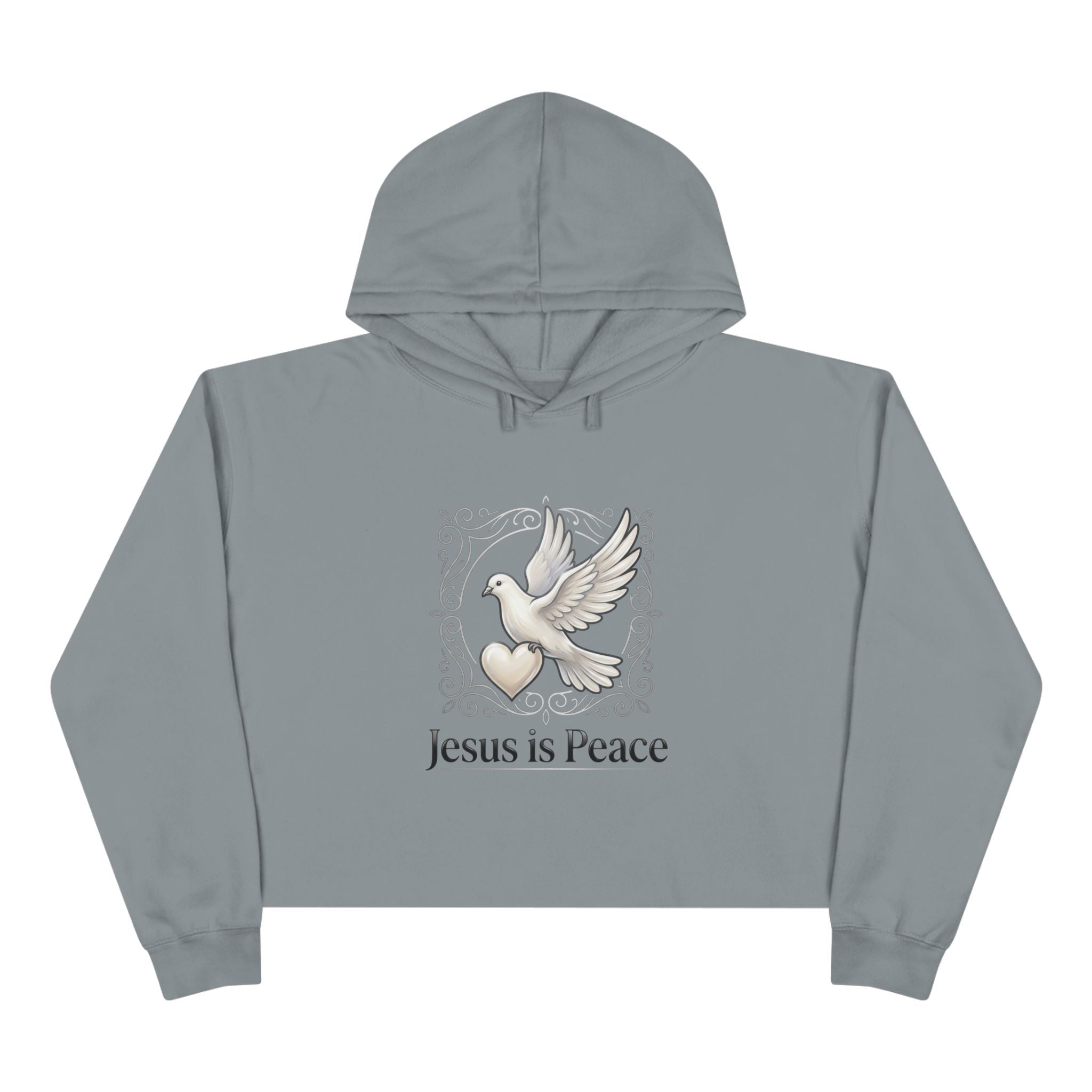 Jesus Is Peace Cropped Hoodie — Dove Faith Graphic