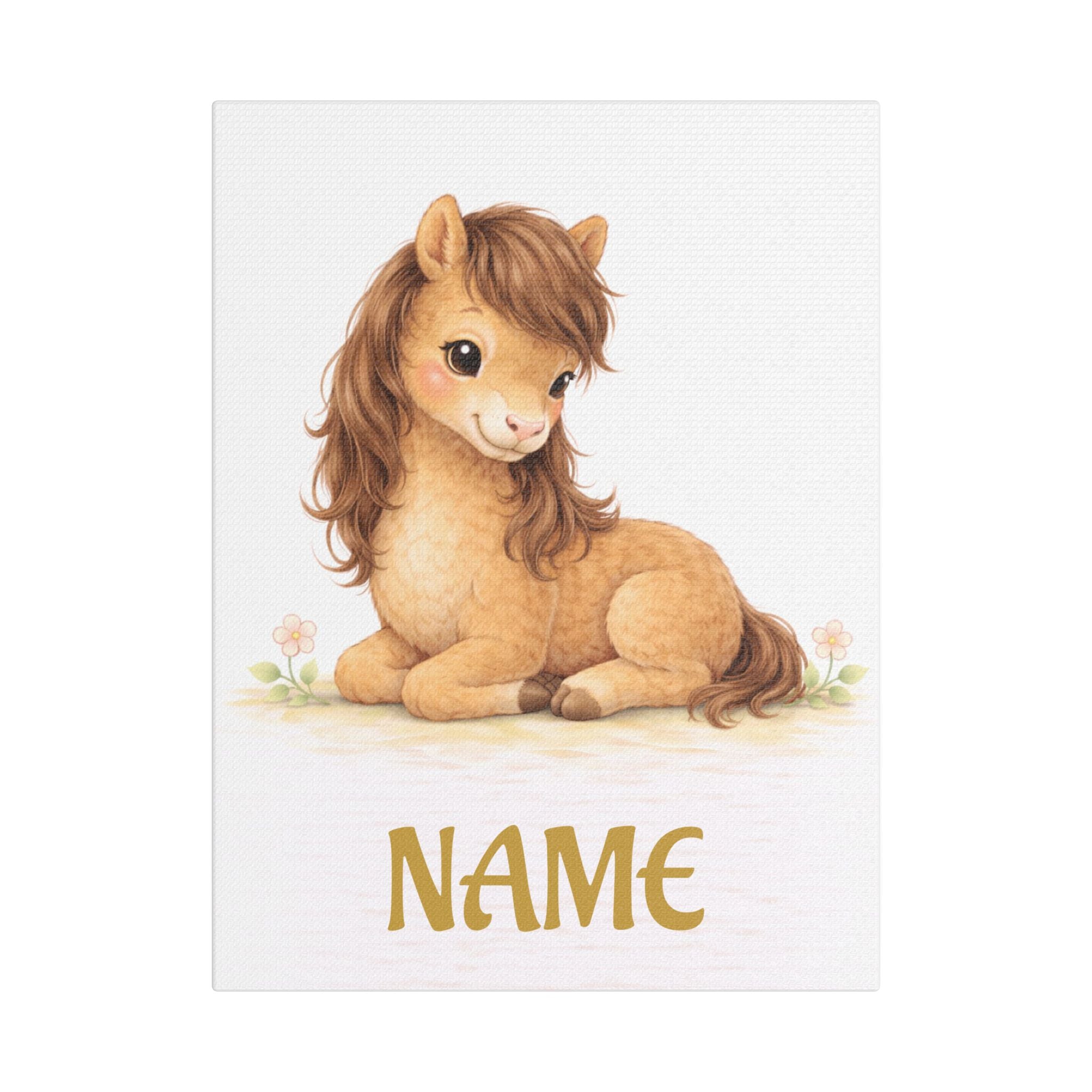 Personalized Foal Canvas — Custom Name Nursery Wall Art