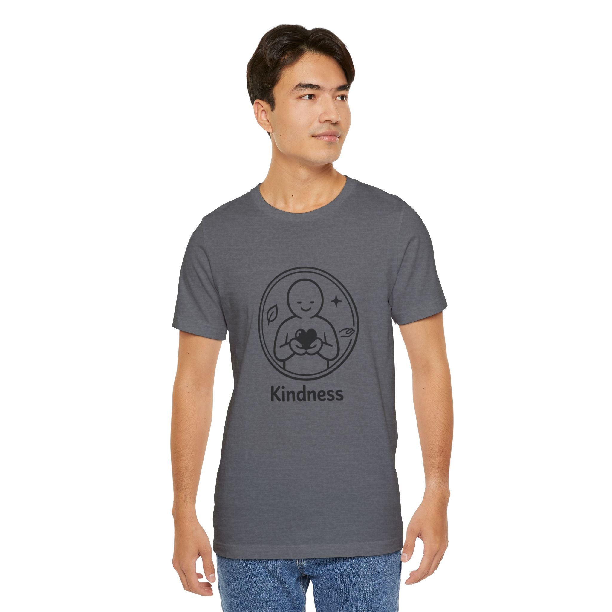 Kindness Minimalist T-Shirt | Inspirational Heart Emblem Tee | Soft Everyday Graphic Shirt