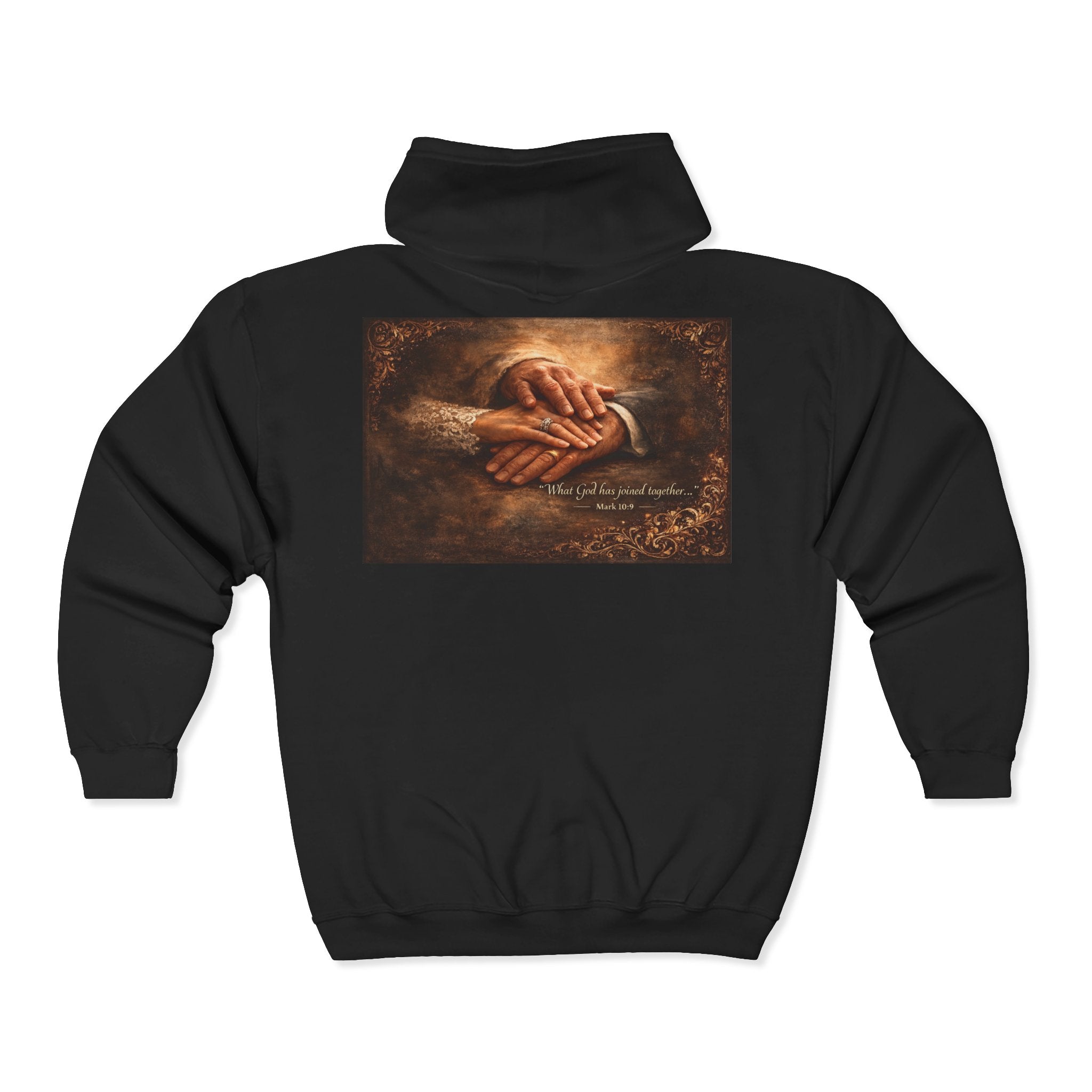 Hold My Hand and Together – Inspirational Prayer Hands Zip Hoodie | Faith Inspired Christian Hoodie