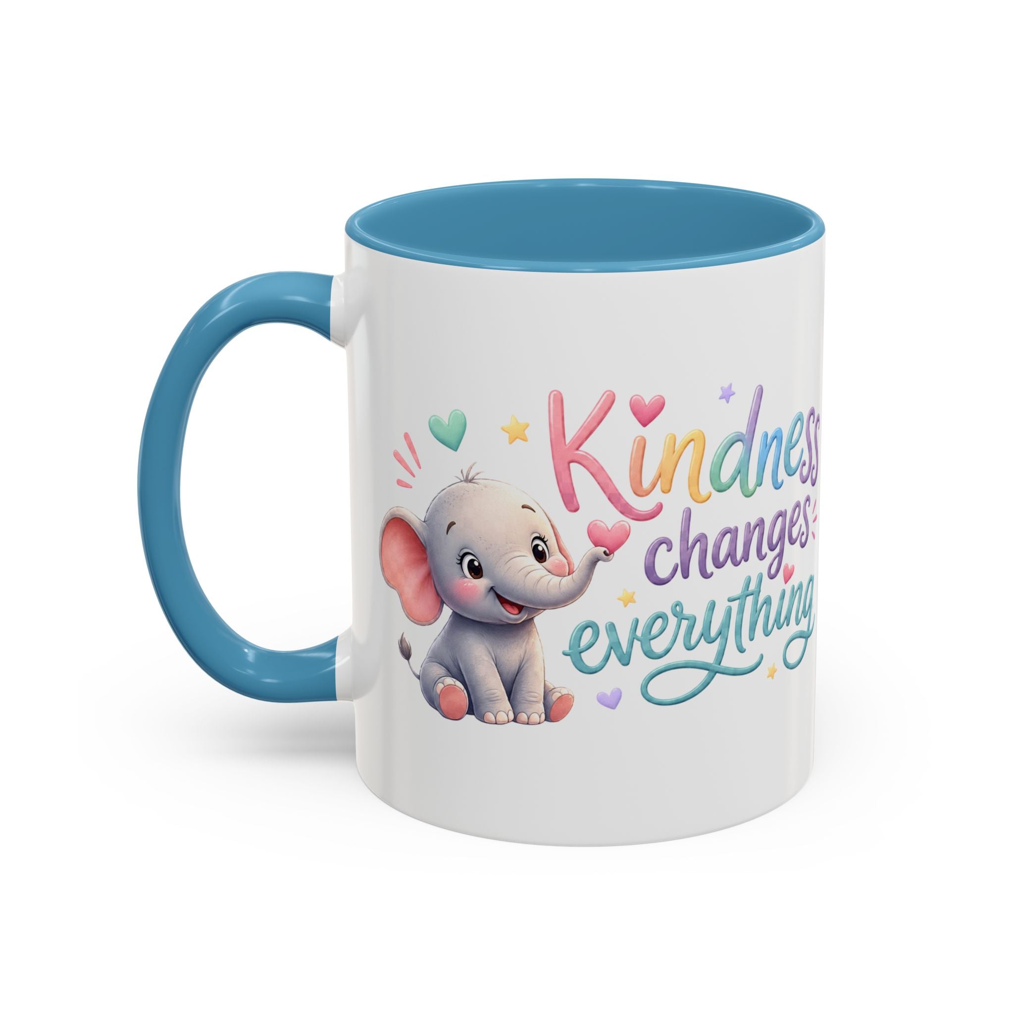 Kindness Changes Everything Elephant Mug | Inspirational Coffee Mug | Cute Elephant Accent Cup