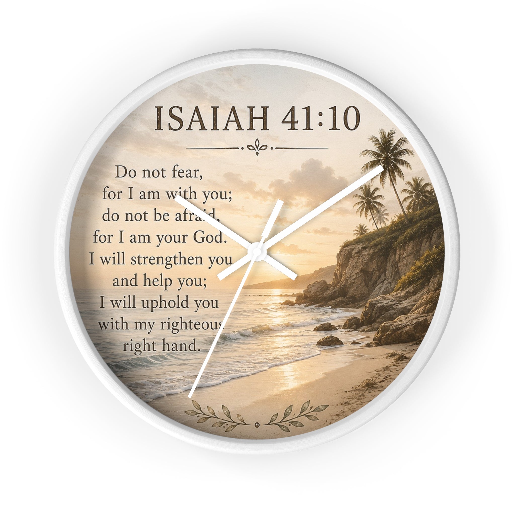 Isaiah 41:10 Wall Clock | Inspirational Christian Scripture Clock | Faith Home Decor
