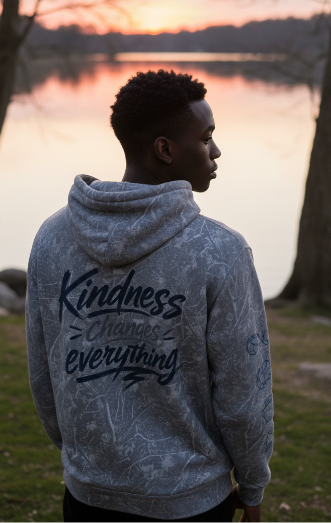 Kindness Changes Everything Hoodie – Heart Hands Graphic Inspirational Pullover