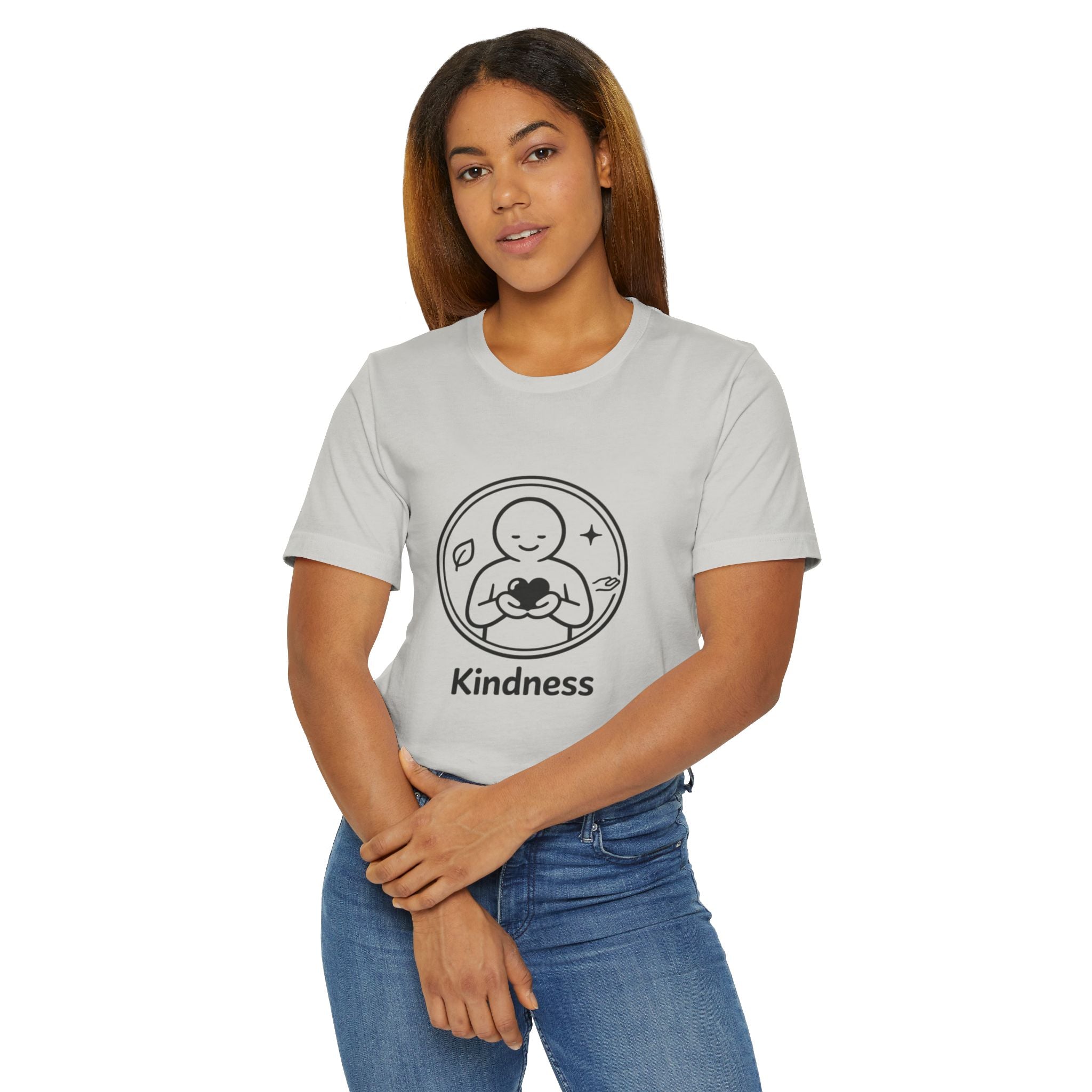 Kindness Minimalist T-Shirt | Inspirational Heart Emblem Tee | Soft Everyday Graphic Shirt