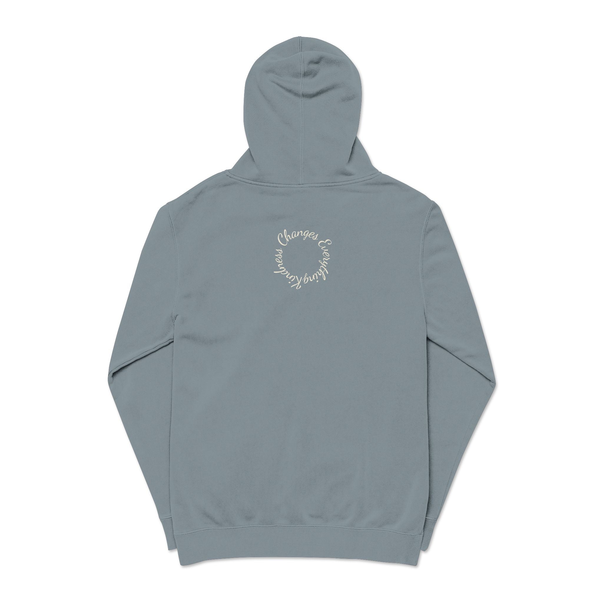 “We Are All Human” Pigment-Dyed Hoodie – Inclusive Comfort Pullover | Inspirational Minimalist Hoodie