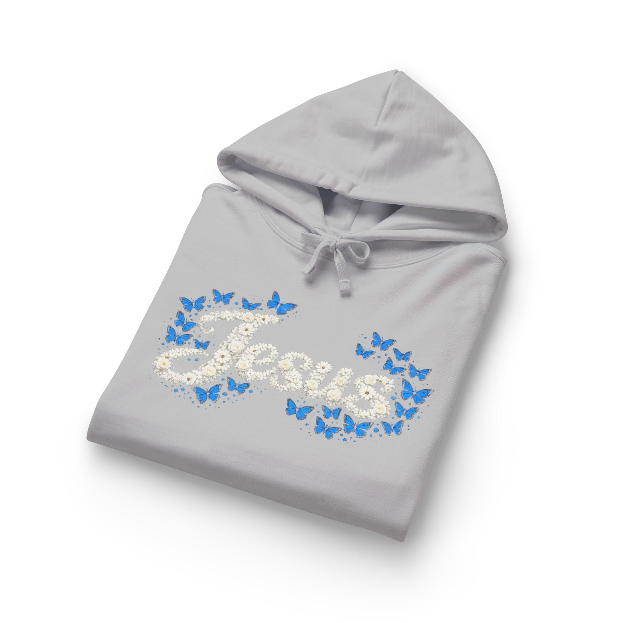 Jesus Floral Hoodie – Christian Faith Organic Pullover | Relaxed Fit Inspirational Hoodie