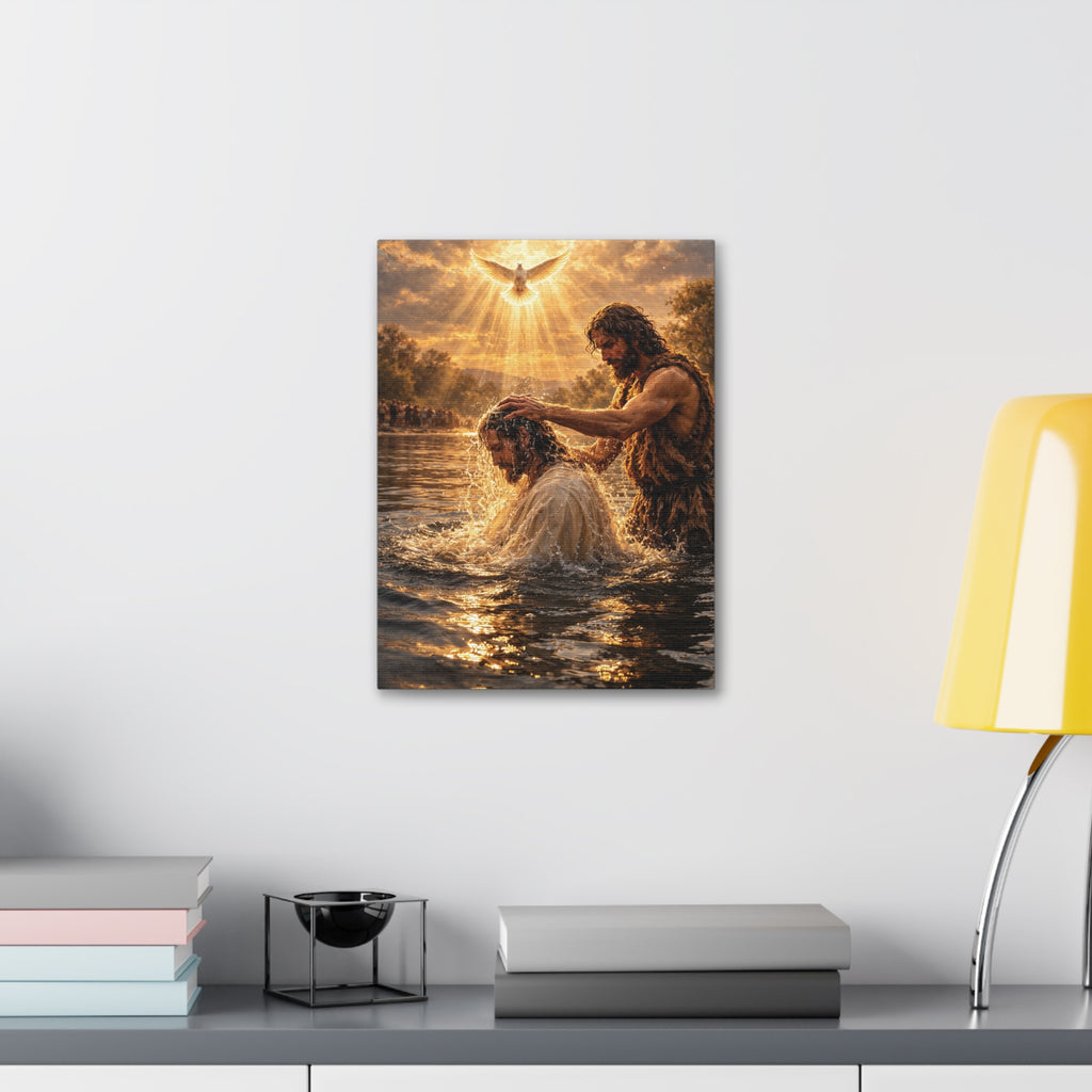 Baptism of Jesus - Stretched Canvas Print with Holy Spirit Dove