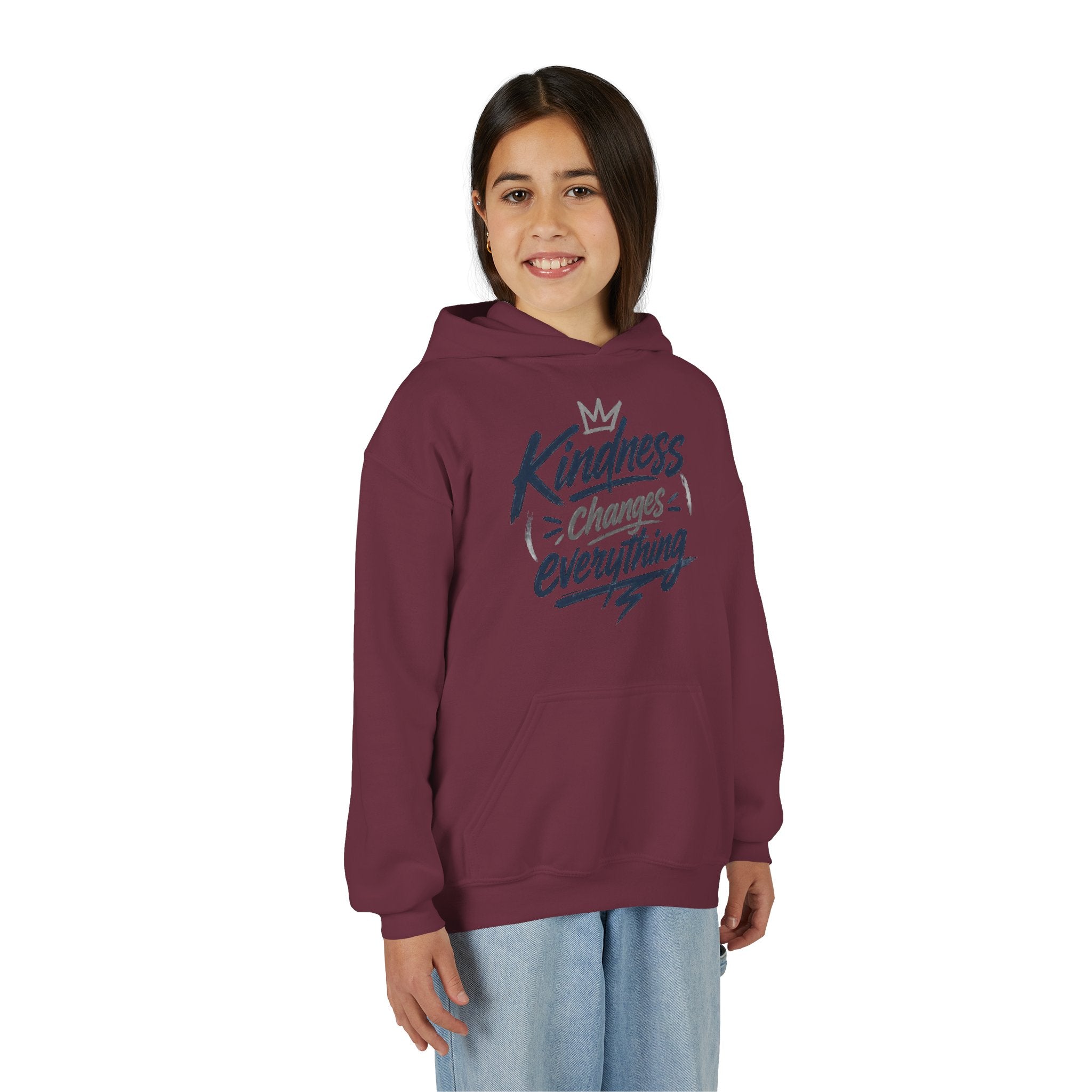 Youth Hoodie – “Kindness Changes Everything” Inspirational Kids Pullover
