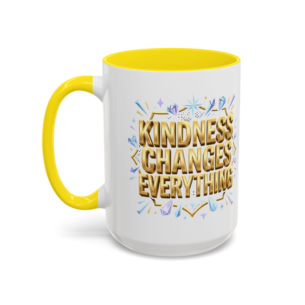 Gold-Kindness Changes Everything Coffee Mug | Inspirational Gold Script Mug | Faith Freedom Creations