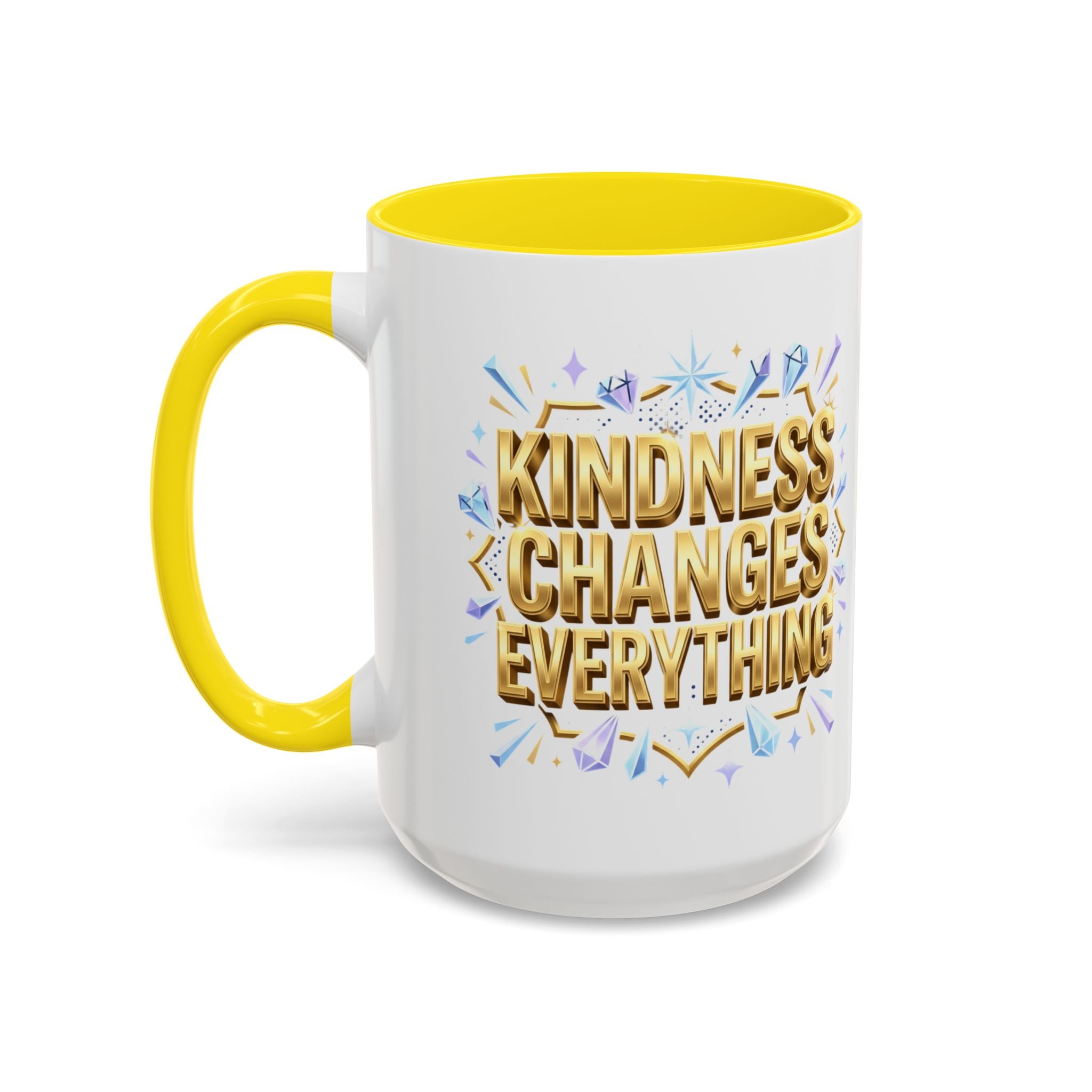 Gold-Kindness Changes Everything Coffee Mug | Inspirational Gold Script Mug | Faith Freedom Creations