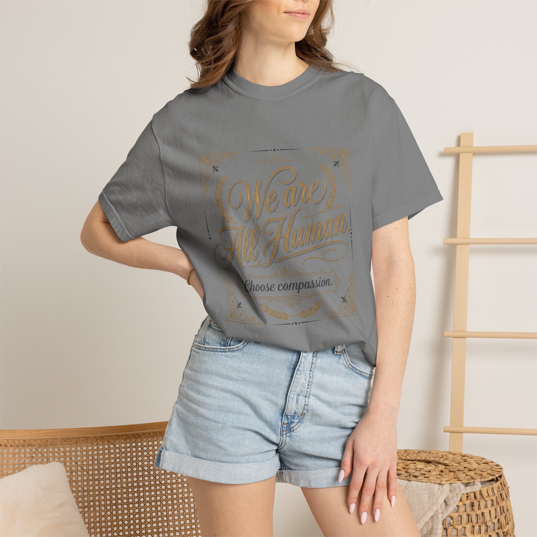 We Are All Human T-Shirt – “Choose Compassion” Inspirational Graphic Tee