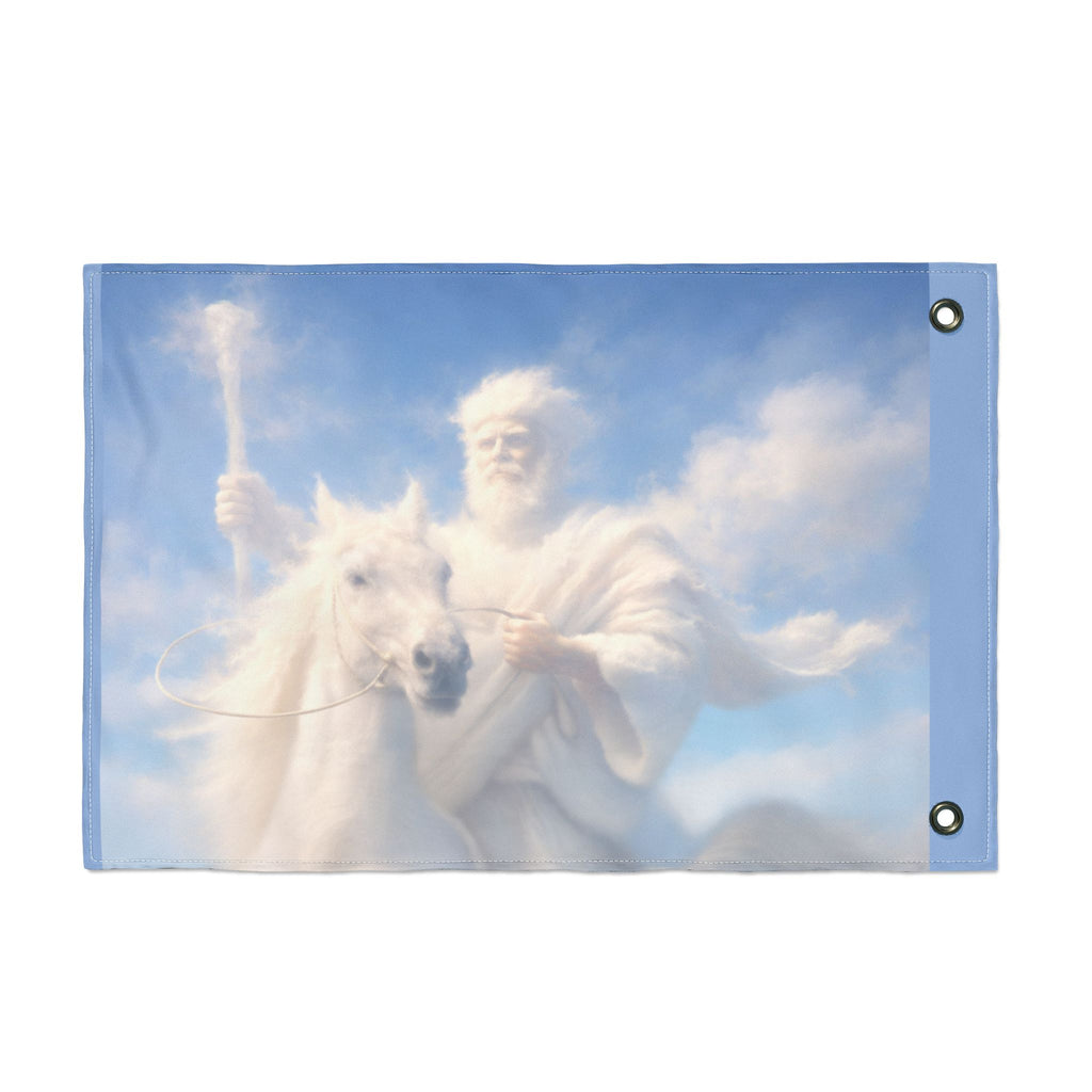 Jesus Riding on the Clouds Flag | Double-Sided Christian Outdoor Flag | Inspirational Faith Banner
