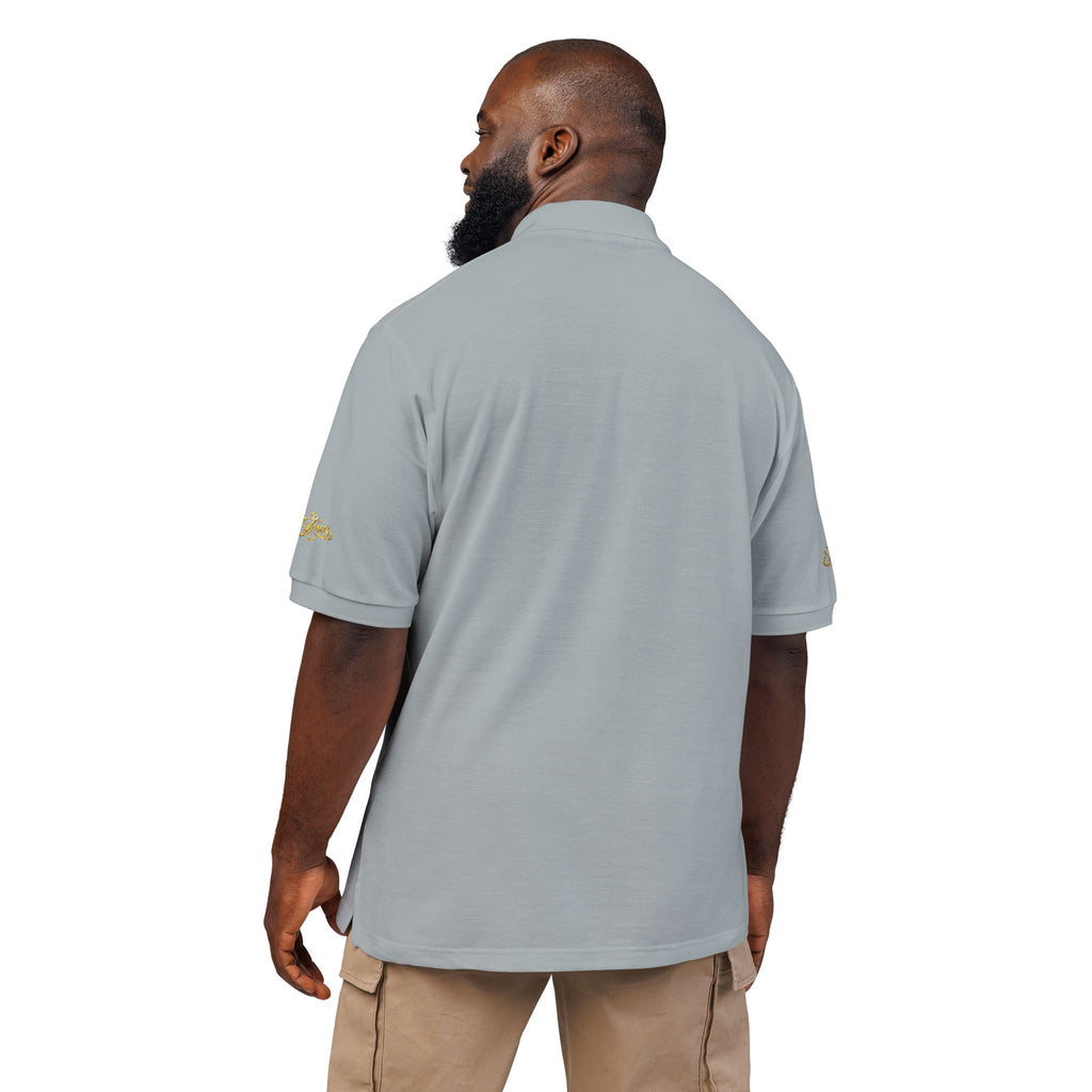 Jesus Gold Fleur Embroidered Polo – Christian Faith Collared Shirt | Elegant Unisex Church Polo