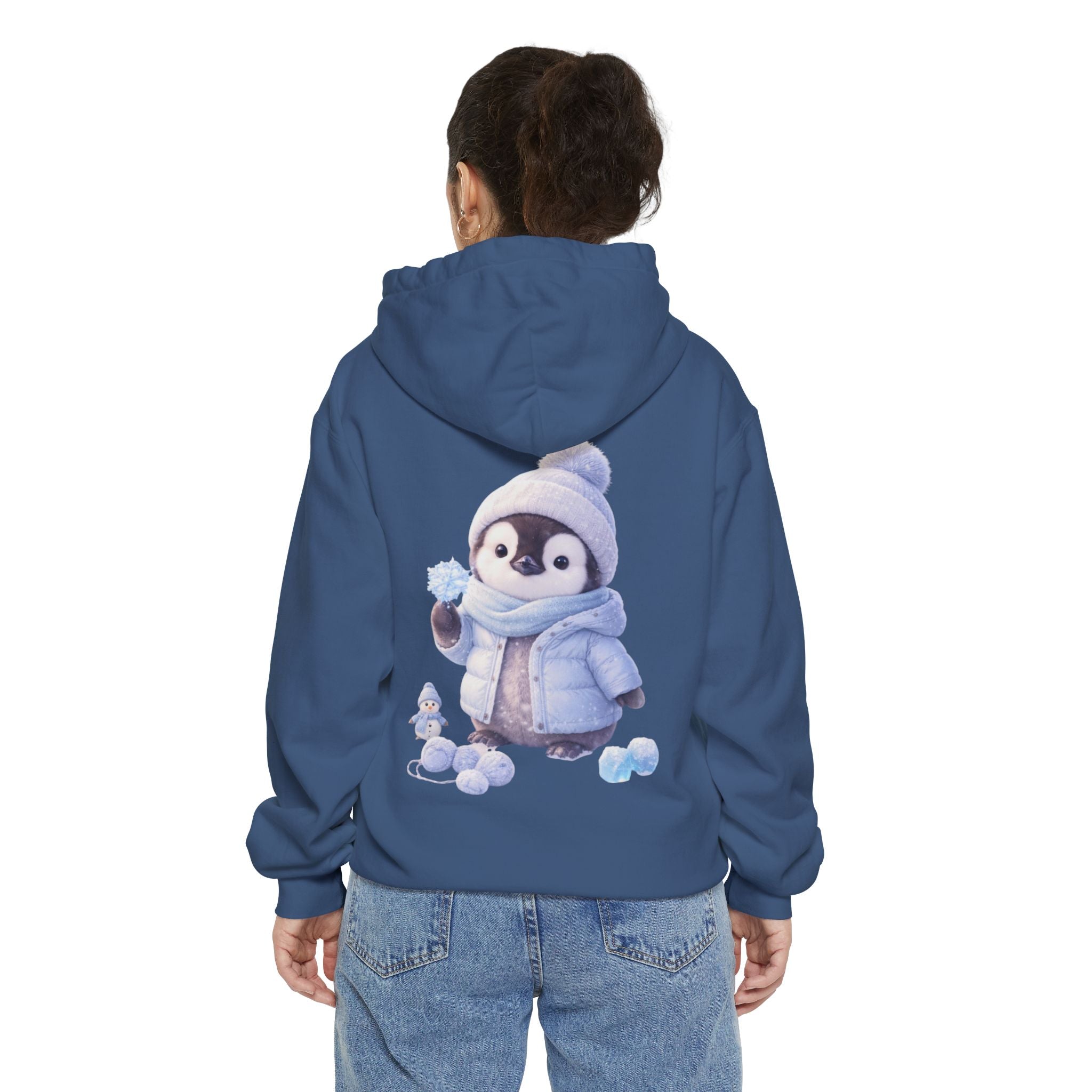Penguin Winter Hoodie — Cute Baby Penguin in Beanie & Scarf
