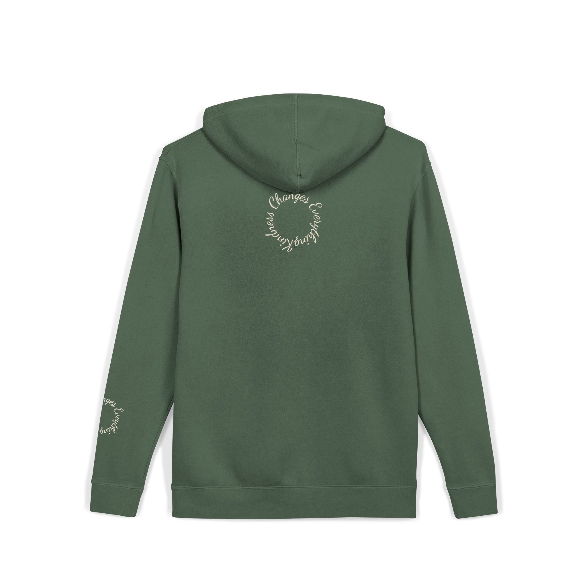 “We Are All Human” Pigment-Dyed Hoodie – Inclusive Comfort Pullover | Inspirational Minimalist Hoodie