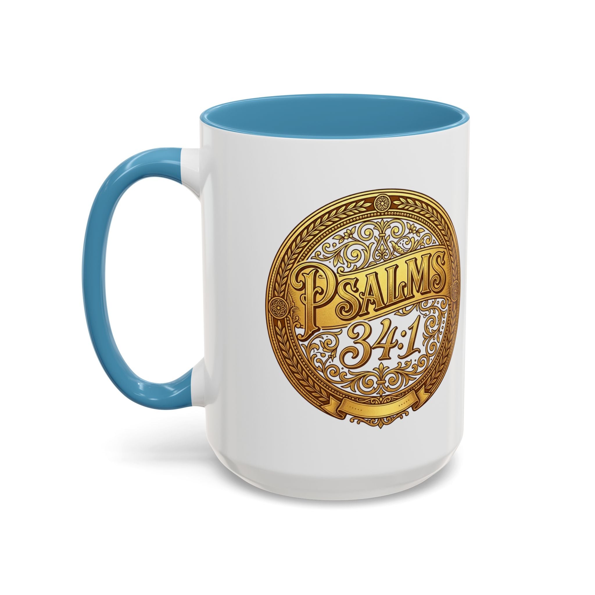Psalm 34:1 Coffee Mug | Christian Scripture Accent Mug | Inspirational Faith Gift