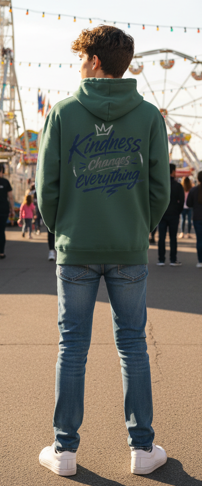 Kindness Changes Everything Hoodie – Heart Hands Graphic Inspirational Pullover