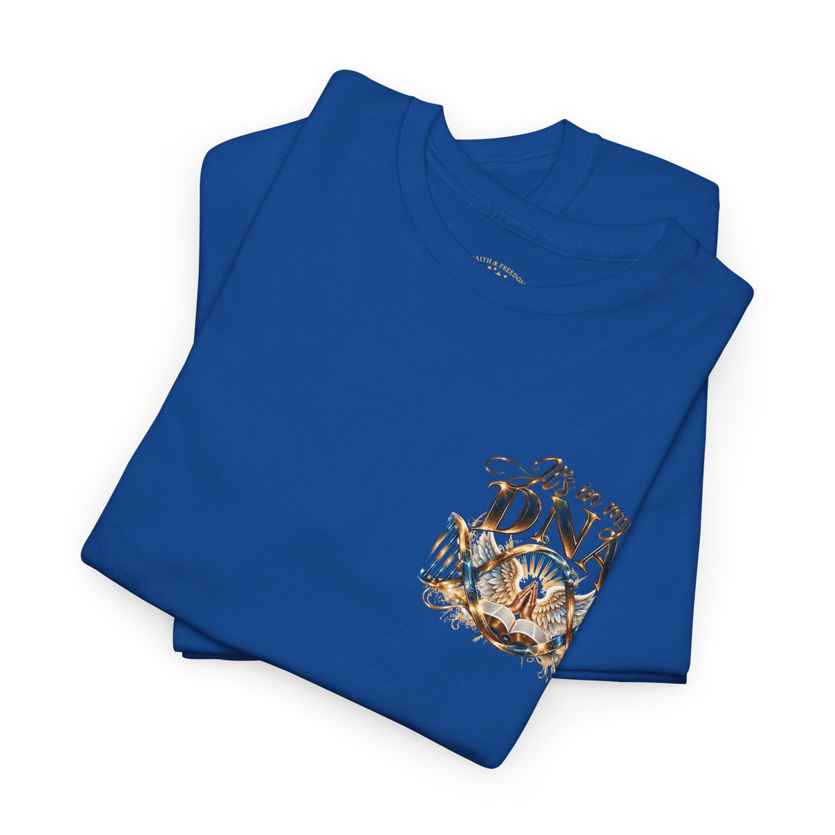 It's in My DNA Christian T-Shirt – Bible, Praying Hands & Angel Wings | Gildan Heavy Cotton Tee | Unisex