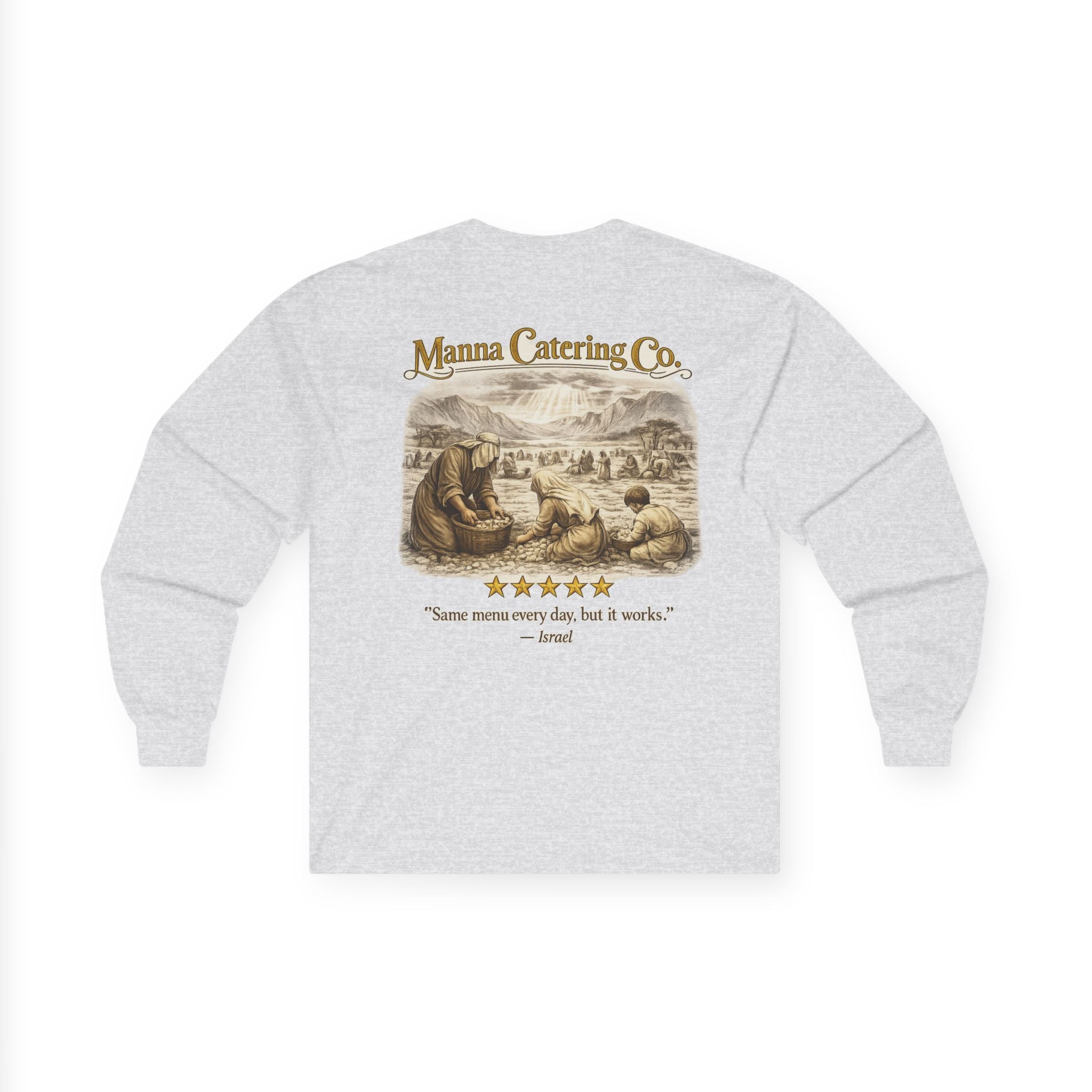 Vintage 'Israelites Review of God's Manna' Long Sleeve Tee