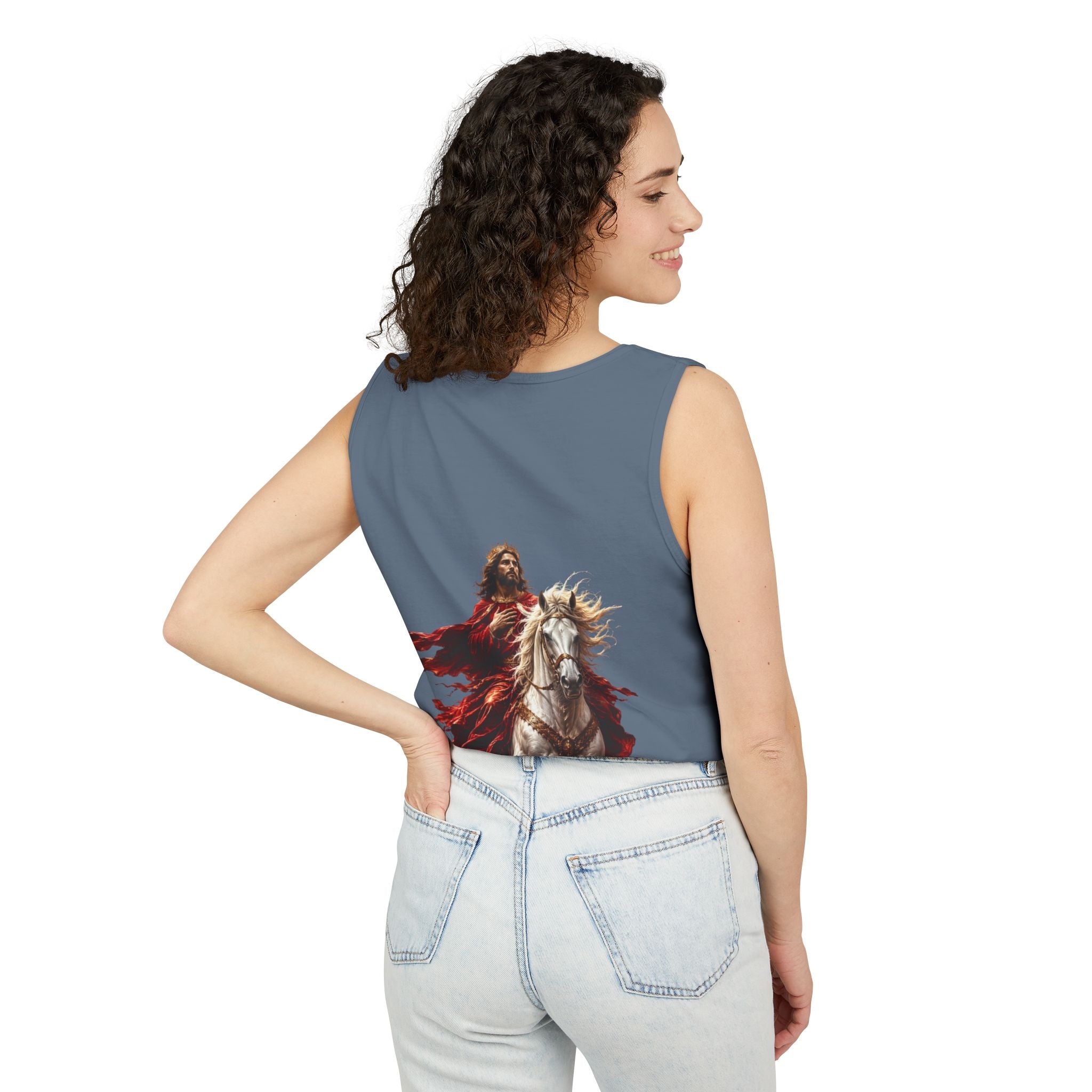 Jesus Second Coming Tank Top | Jesus on White Horse Christian Tank | Inspirational Faith Apparel