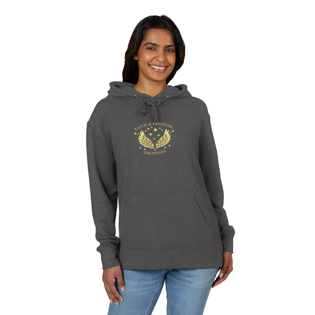 Sarah – French Terry Hoodie | “Laughed at First. Believed in the End.” Portrait Graphic – Five-Star Faith Series
