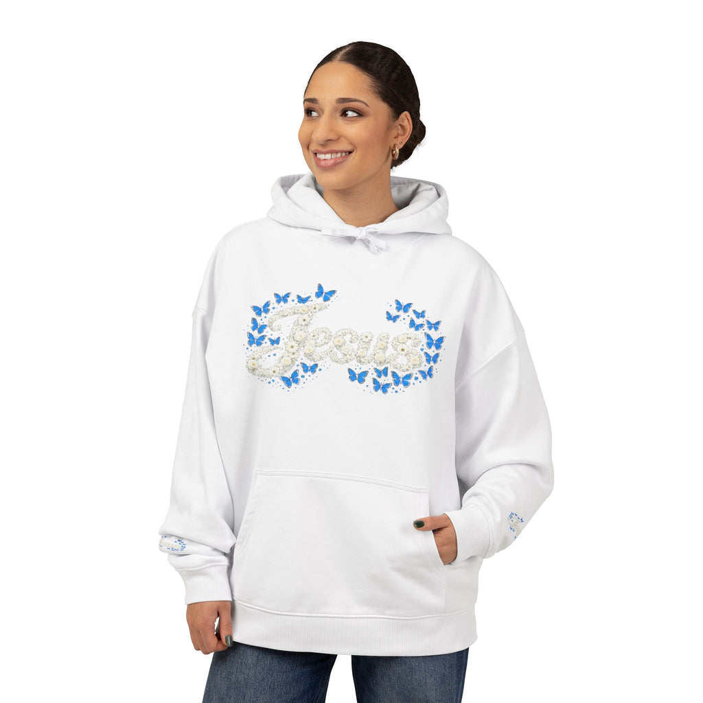 Jesus Floral Hoodie – Christian Faith Organic Pullover | Relaxed Fit Inspirational Hoodie