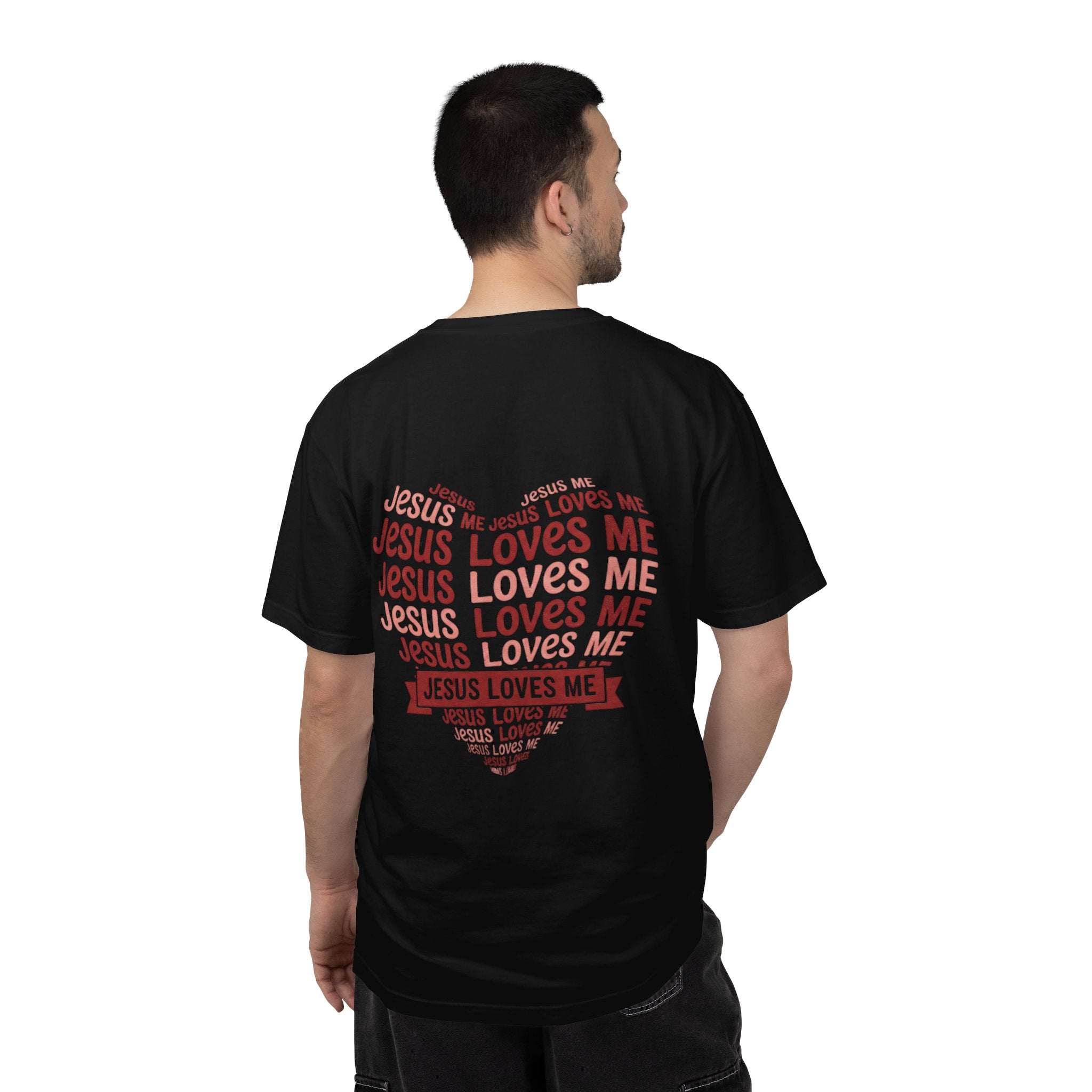 Jesus Loves Me Heart Garment-Dyed T-Shirt – Christian Faith Tee | Vintage Style Inspirational Shirt