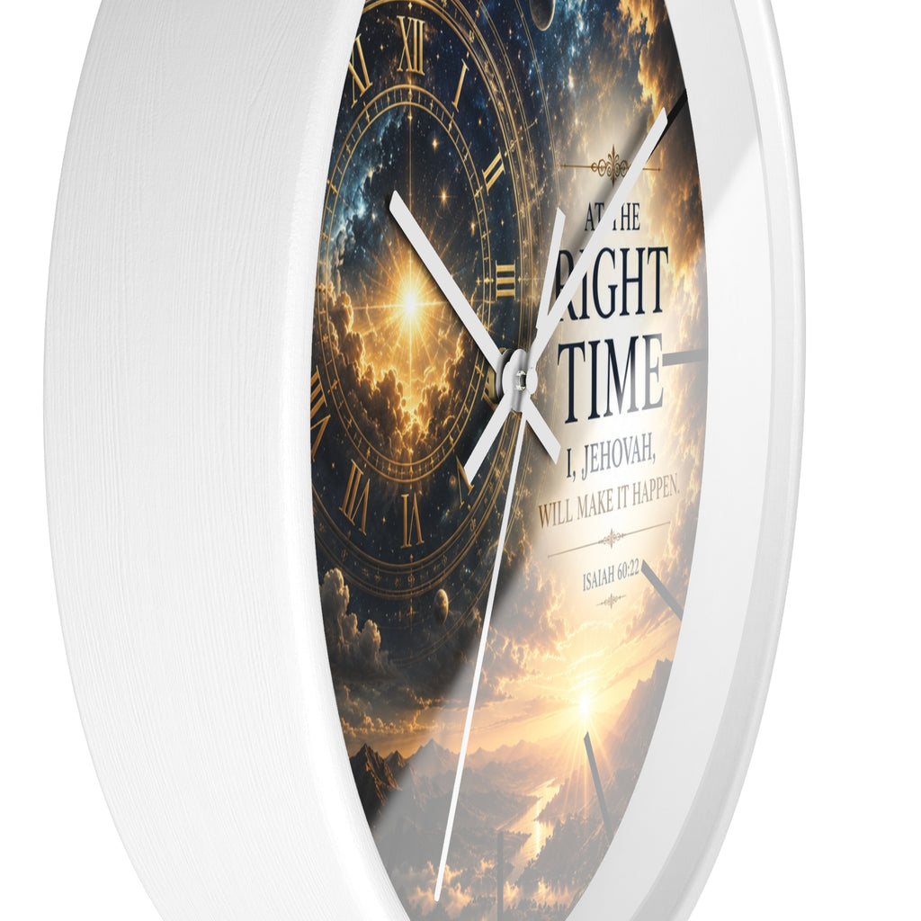 Isaiah 60:22 Wall Clock | “The Right Time” Christian Decor | Inspirational Silent Faith Clock
