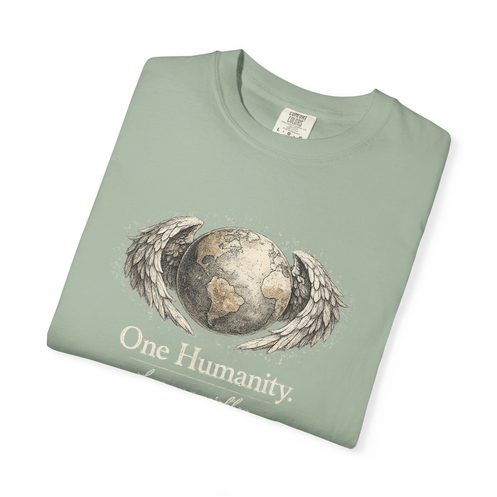 One Humanity T-Shirt – “One Humanity. Love Your Neighbor.” Earth Wings Graphic Tee