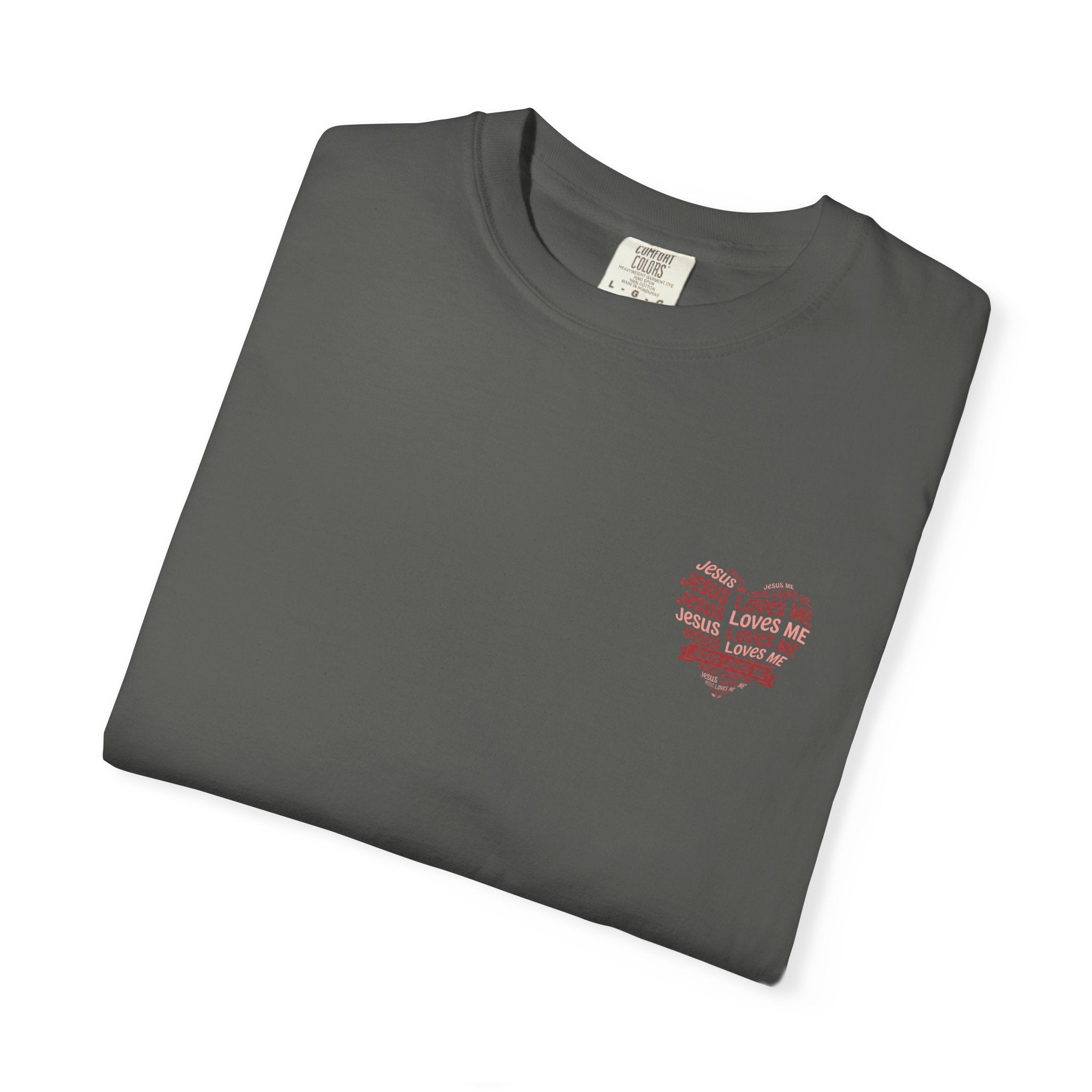 Jesus Loves Me Heart Garment-Dyed T-Shirt – Christian Faith Tee | Vintage Style Inspirational Shirt