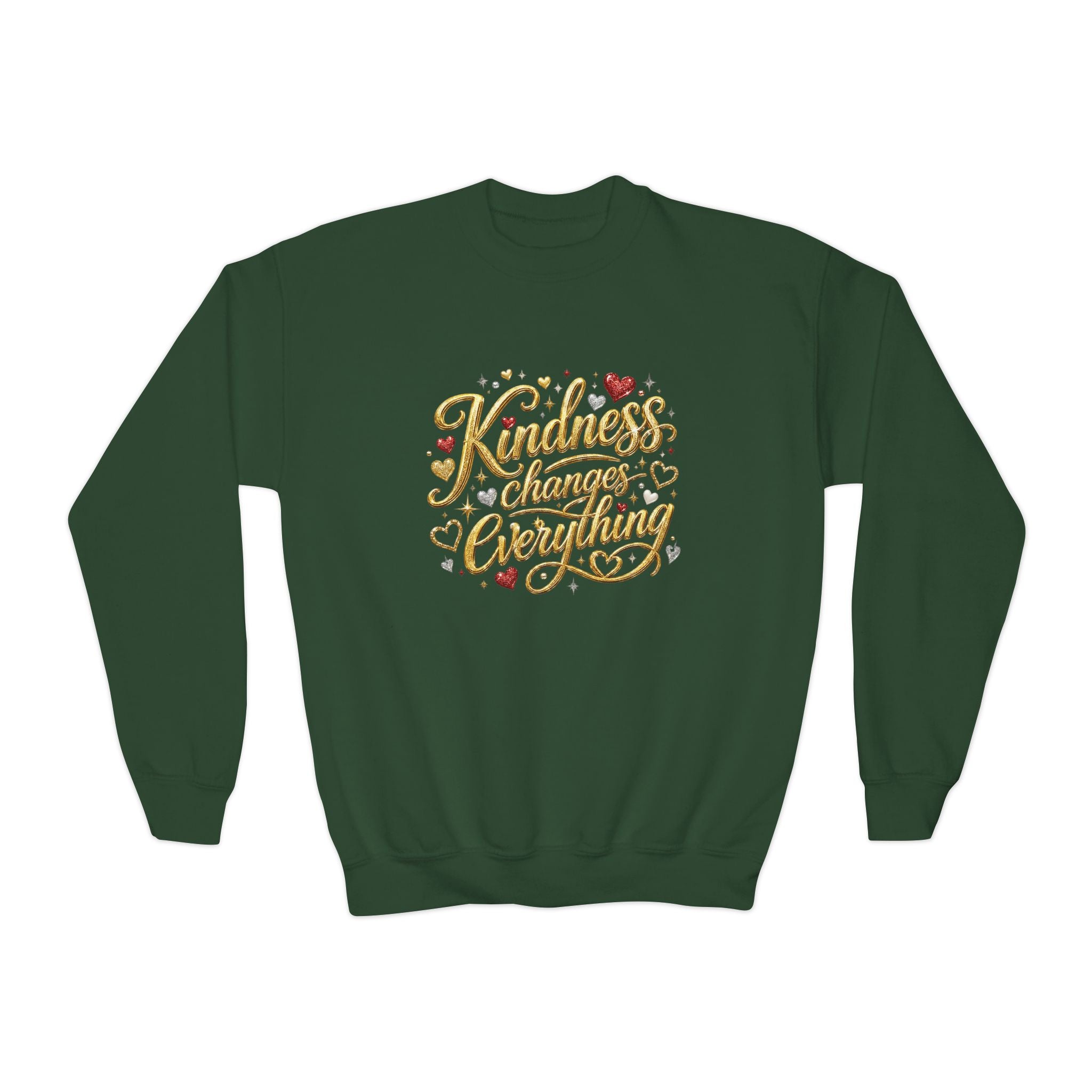 Kindness Changes Everything Youth Crewneck Sweatshirt – Inspirational Kids Pullove