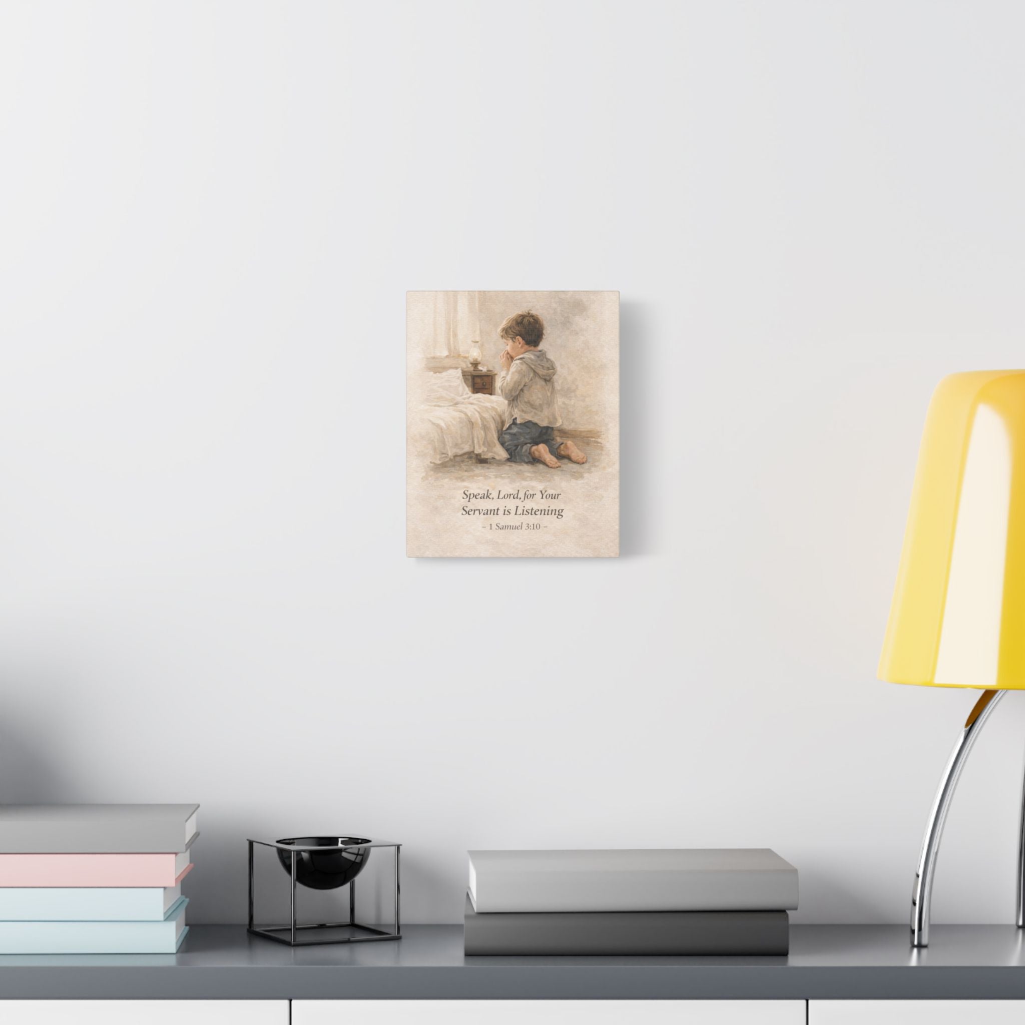 Speak, Lord, For Your Servant Is Listening – Canvas Wall Art | Praying Boy