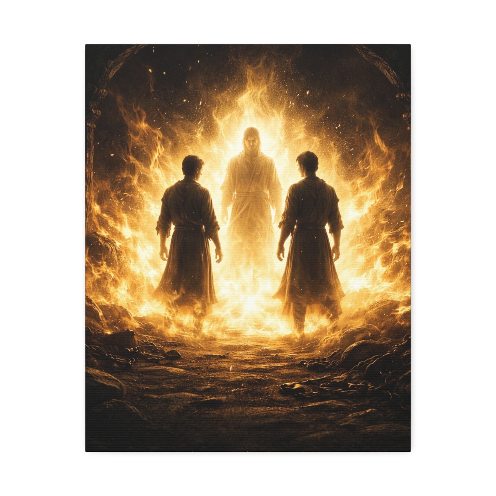 🌟"Not Alone in the Fire" — Daniel 3:25 Canvas Print