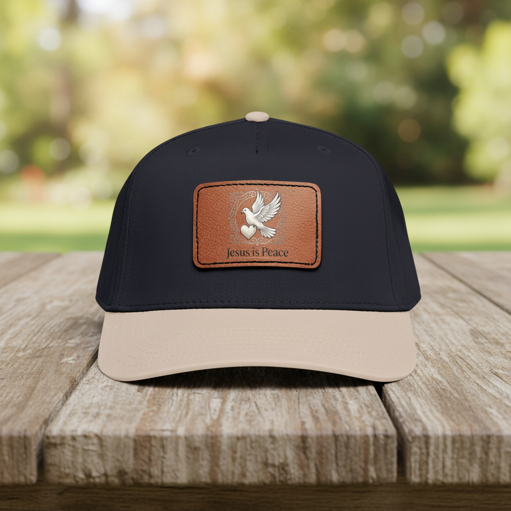 Jesus Is Peace Christian Leather Patch Hat | Dove Faith Baseball Cap | Inspirational Snapback Cap