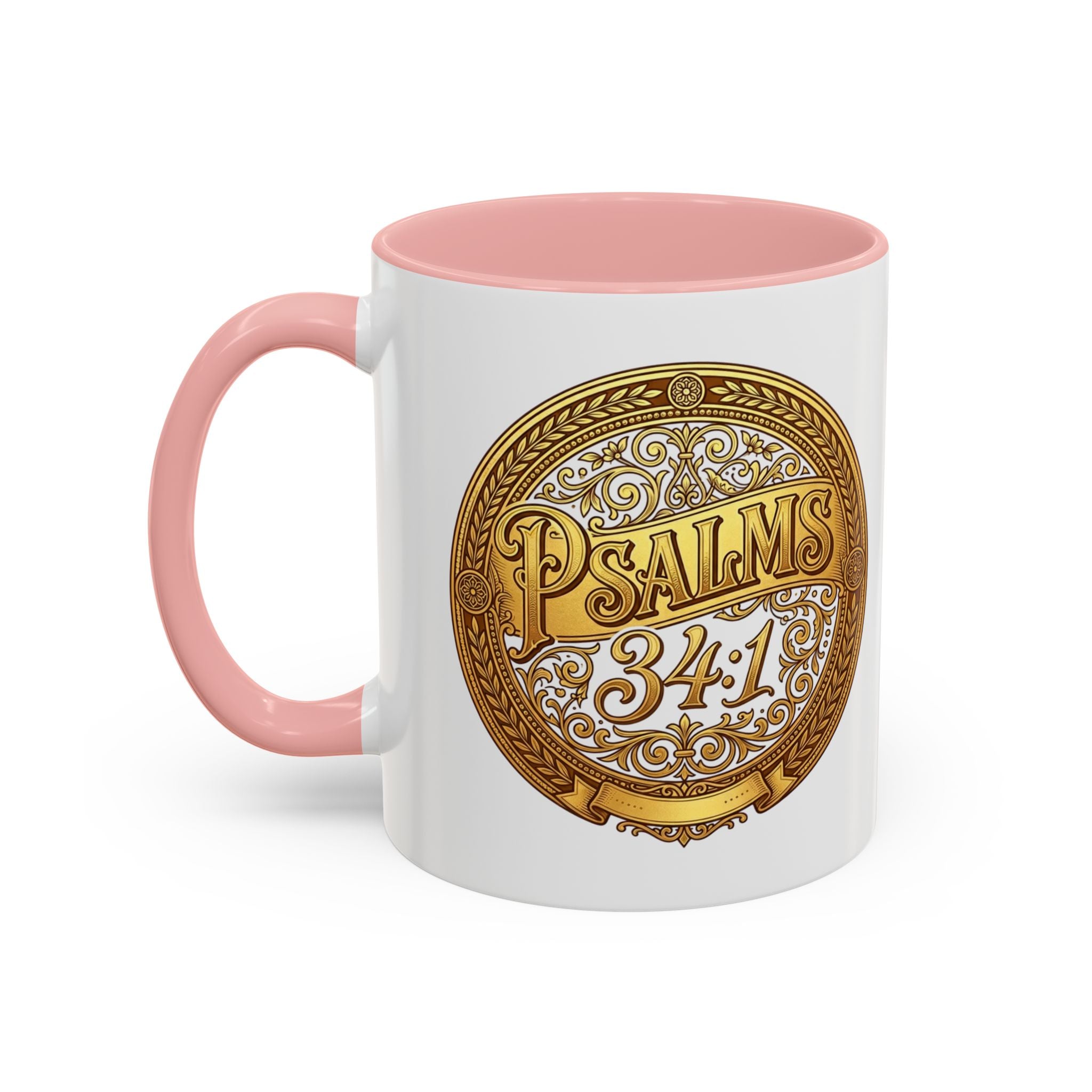 Psalm 34:1 Coffee Mug | Christian Scripture Accent Mug | Inspirational Faith Gift