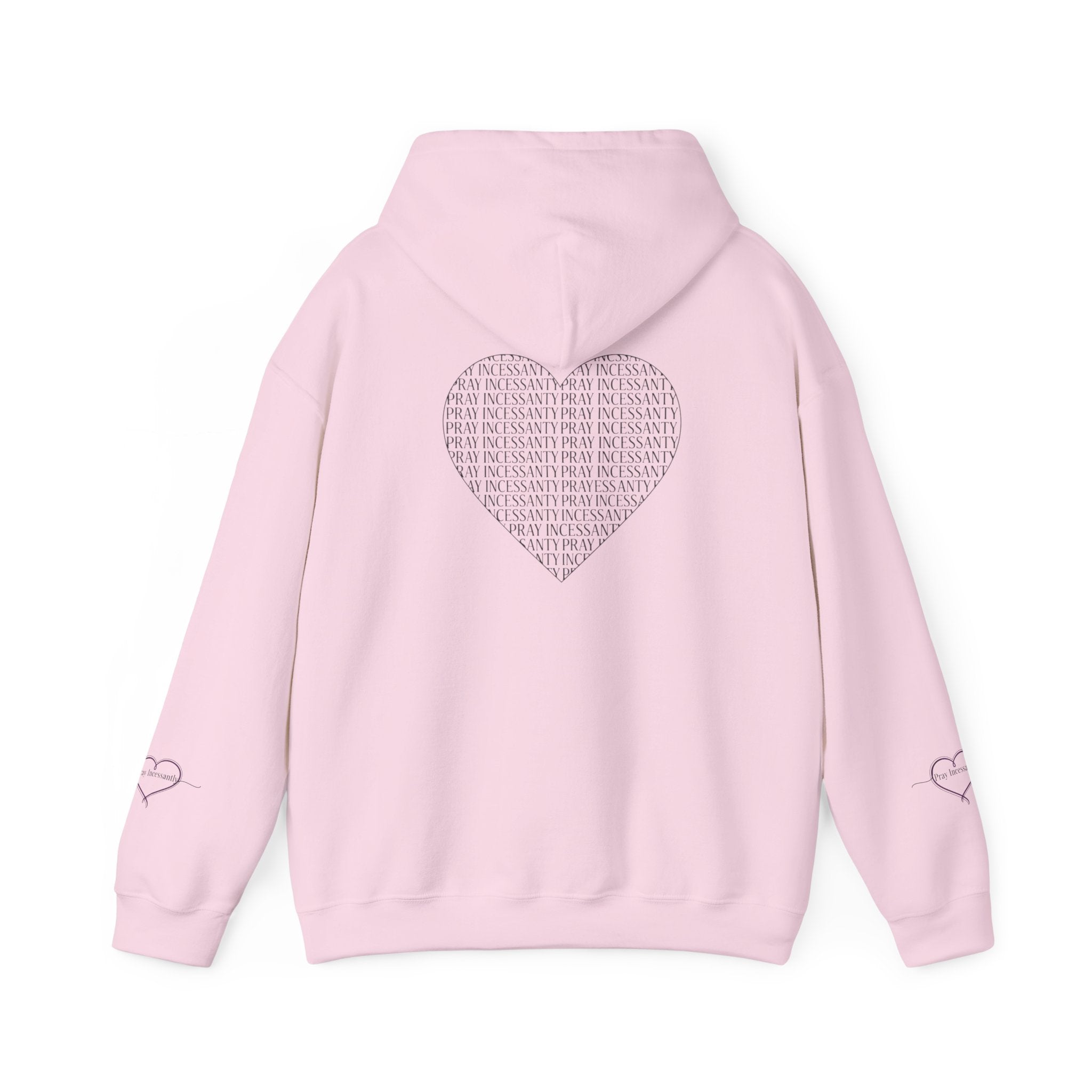 'Pray Incessantly' Heart Script Hoodie — Faith-Inspired Pullover