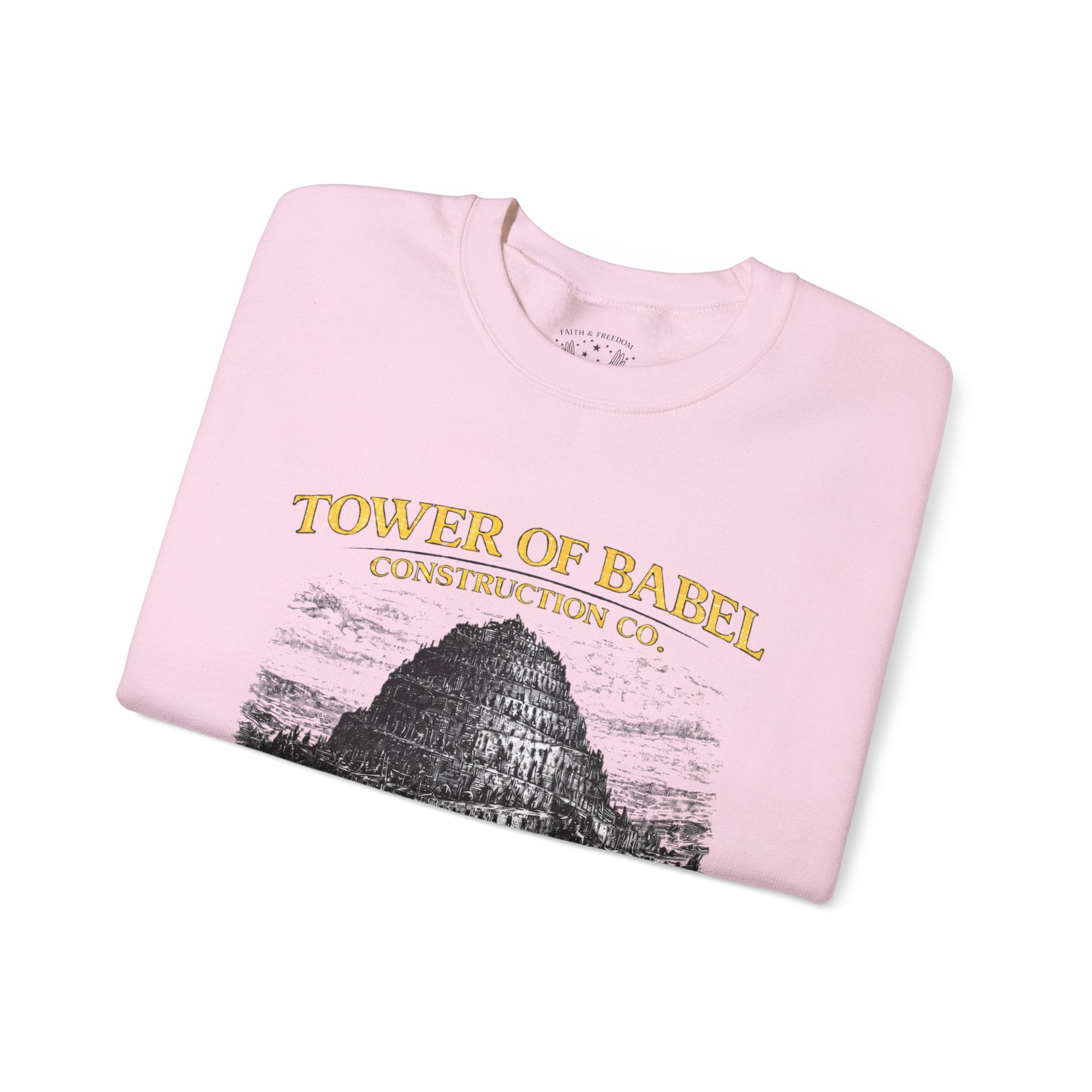 Tower of Babel Crewneck - Vintage Funny Review Graphic Sweatshirt