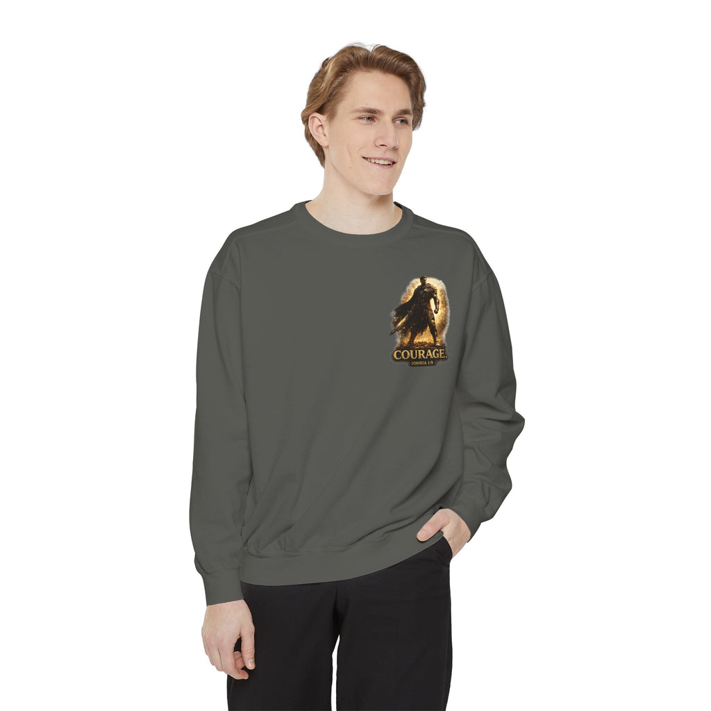 Joshua Courage Sweatshirt | Be Strong and Courageous Christian Crewneck | Inspirational Faith Apparel