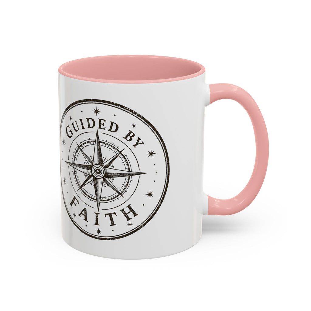 Guided by Faith Compass Coffee Mug | Inspirational Christian Accent Mug | Faith Freedom Creations