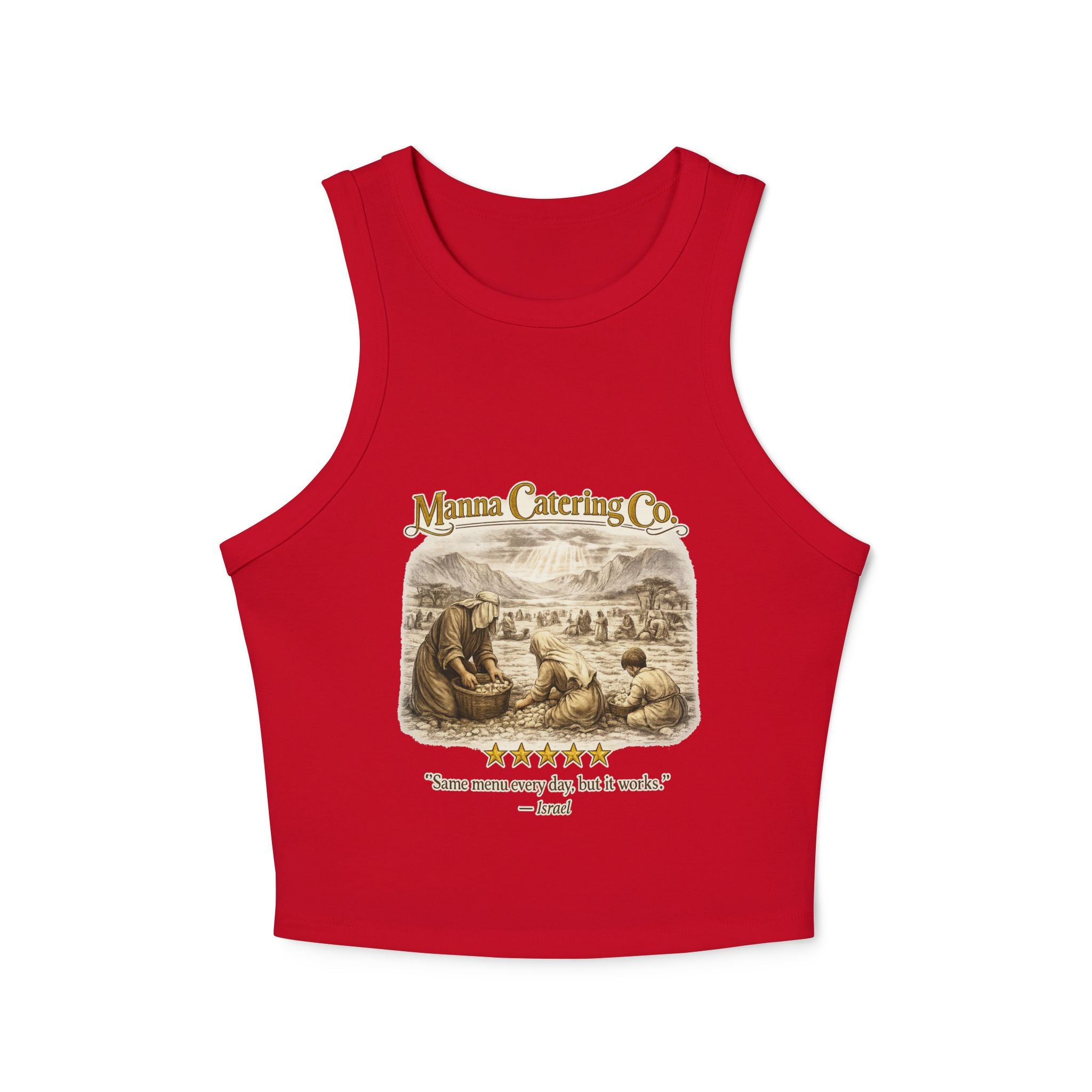 Manna Review Women's Racer Tank - Vintage Logo Five-Star Faith Series