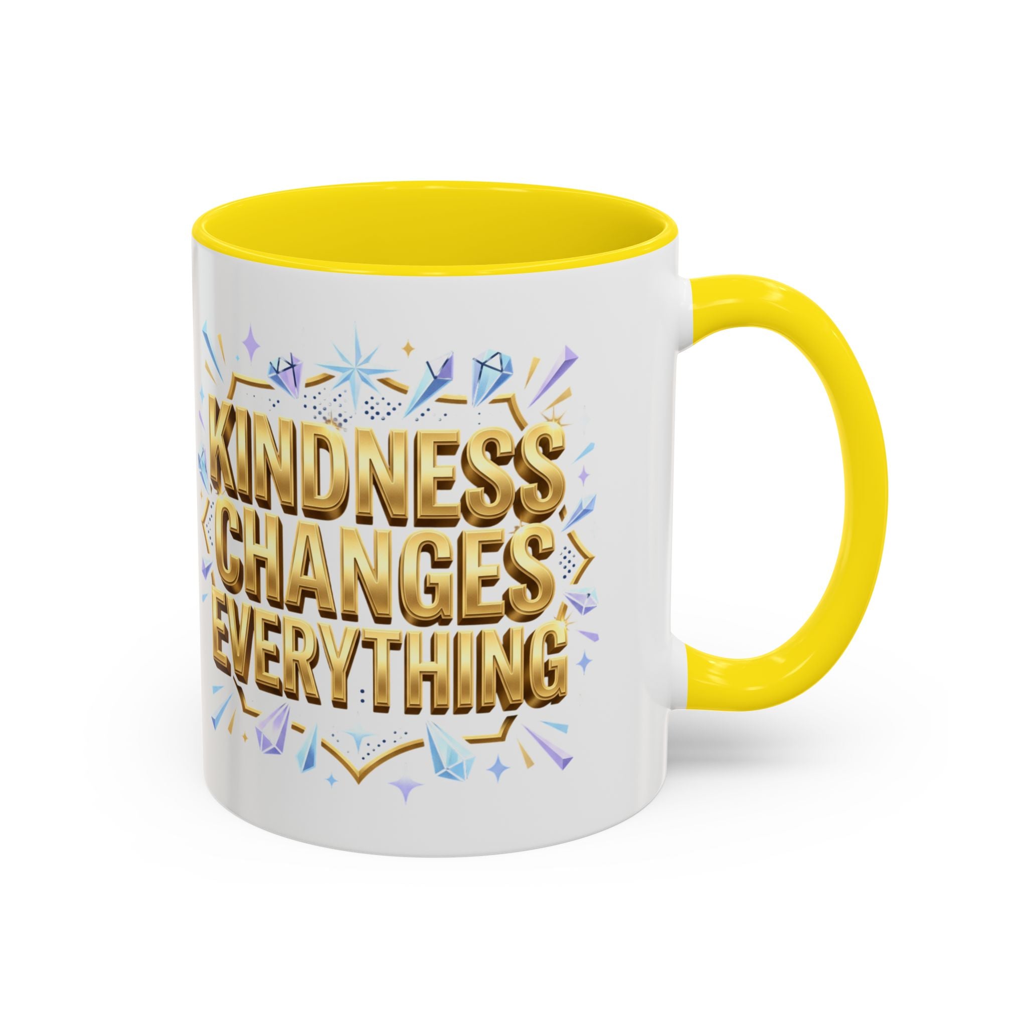 Gold-Kindness Changes Everything Coffee Mug | Inspirational Gold Script Mug | Faith Freedom Creations