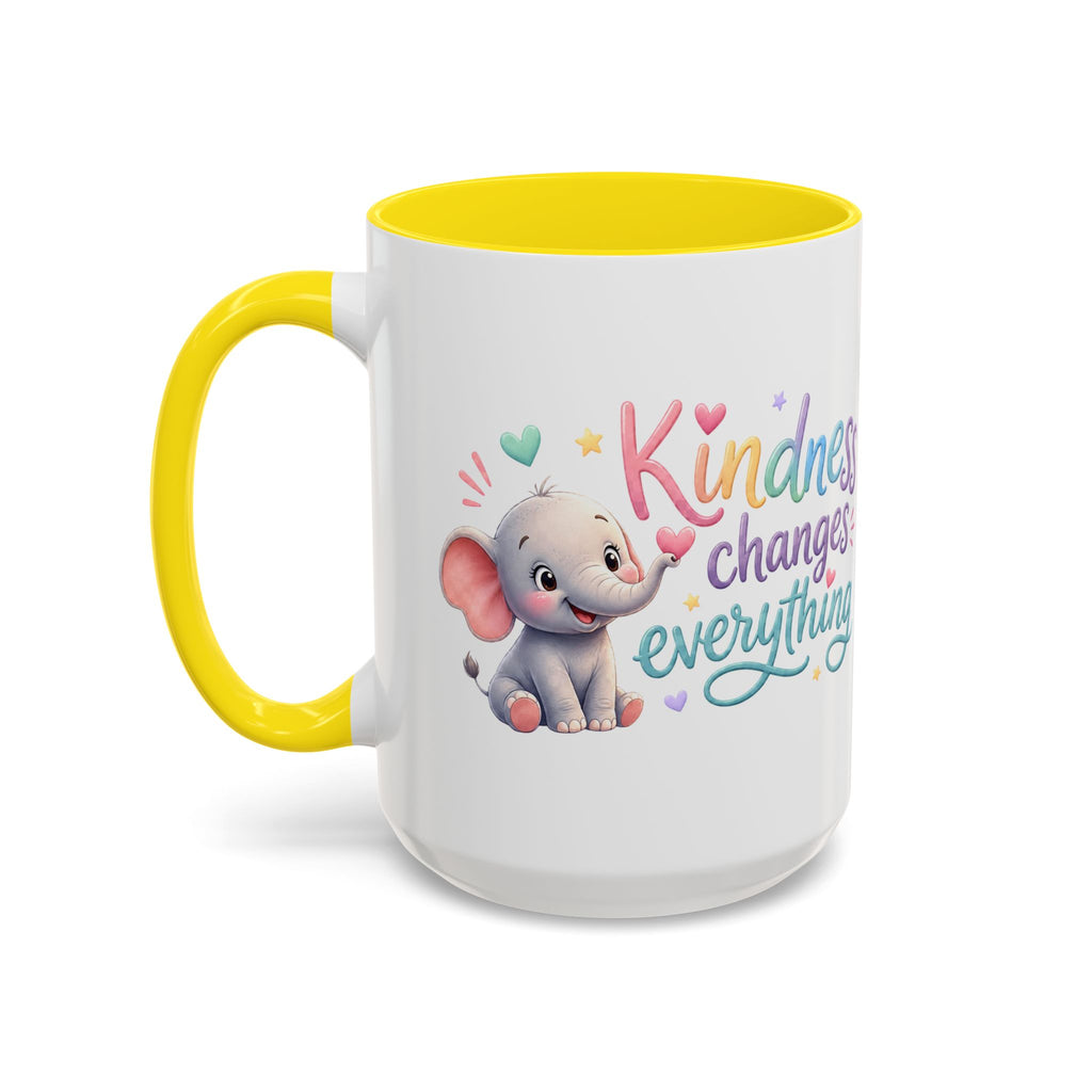 Kindness Changes Everything Elephant Mug | Inspirational Coffee Mug | Cute Elephant Accent Cup