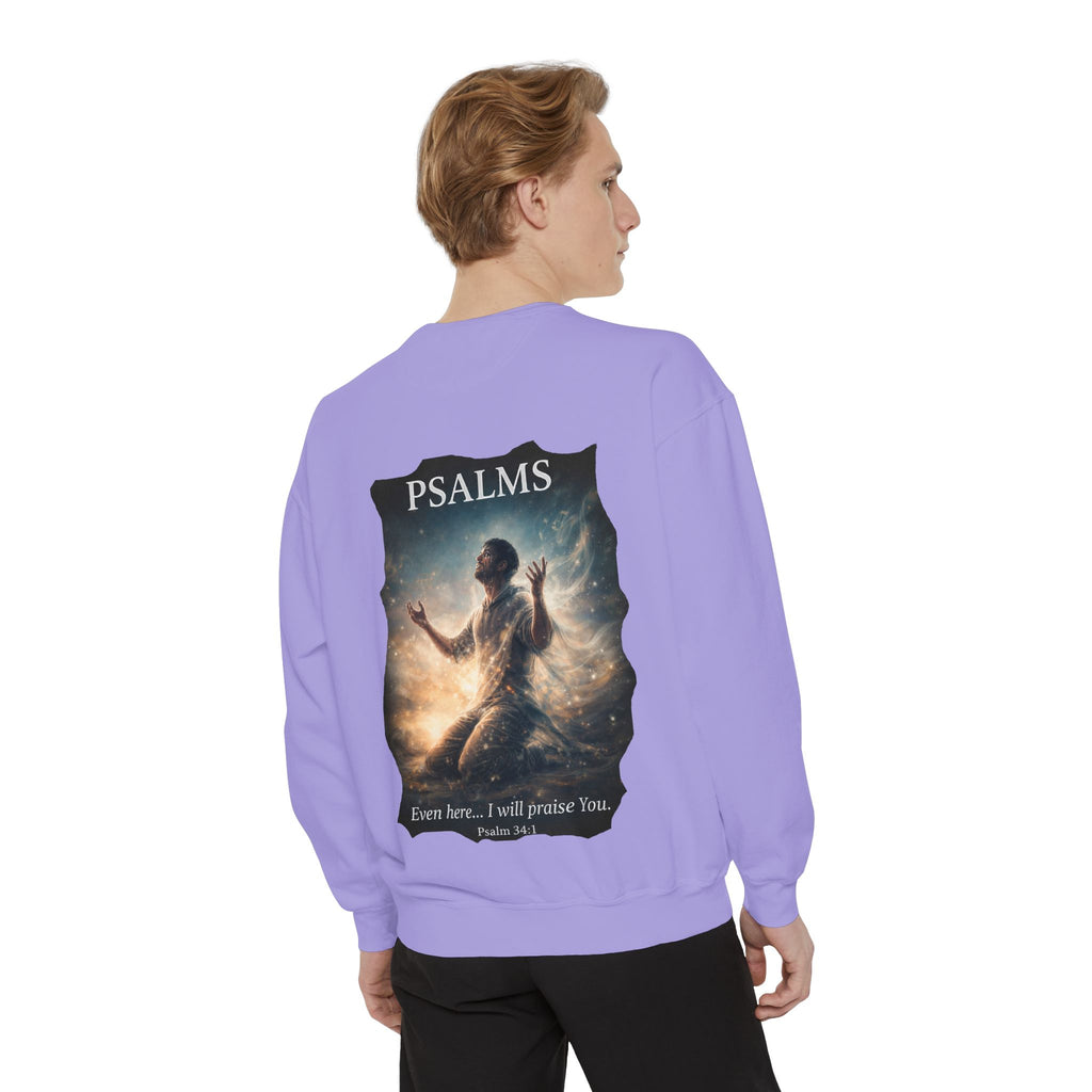 Psalm 34:1 Crewneck Sweatshirt | Inspirational Christian Graphic Sweatshirt | Faith Apparel