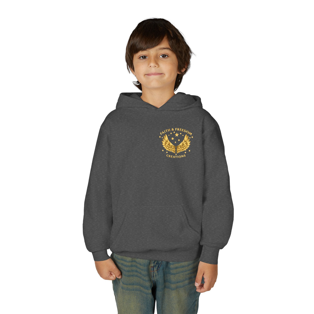 Youth “Be Kind to One Another” Hoodie – Cute Bunny Night Sky Scripture Sweatshirt