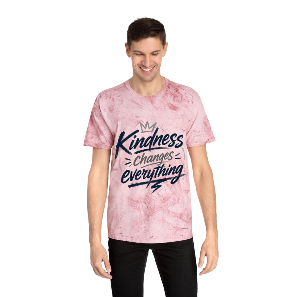 Kindness Changes Everything Tie-Dye T-Shirt – Inspirational Color Blast Graphic Tee
